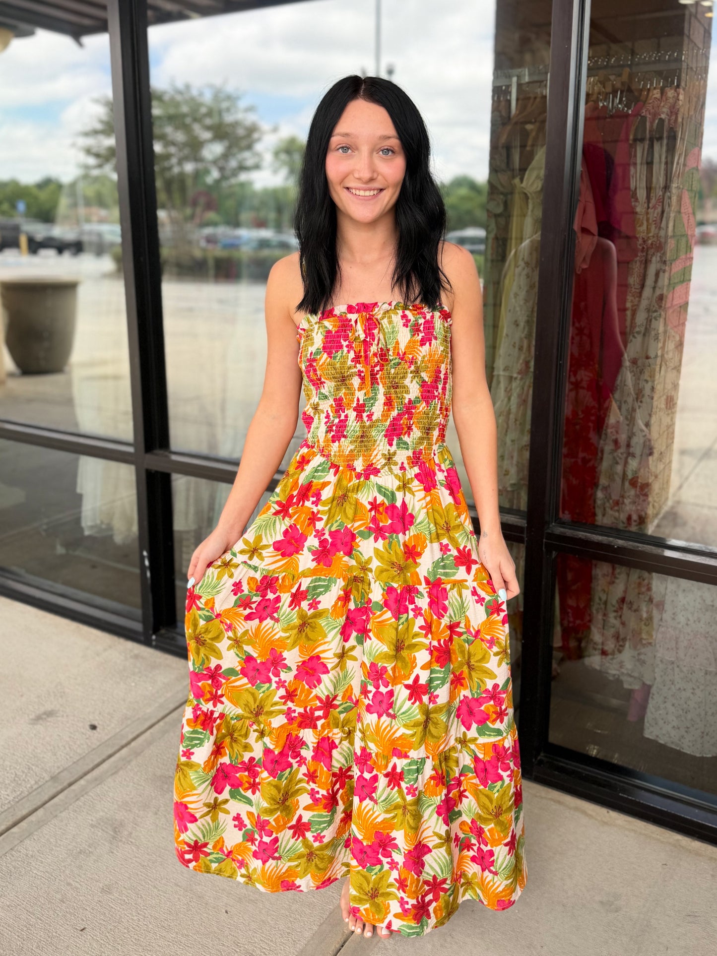 Tropical Midi Dress