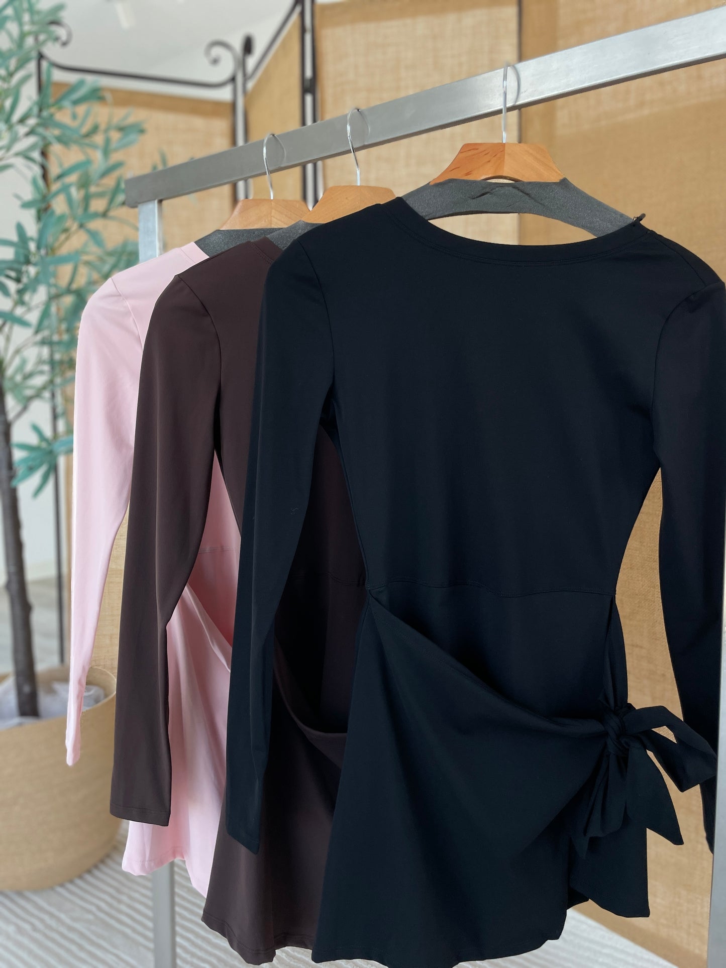 Long Sleeve Front Tie Athletic Dress