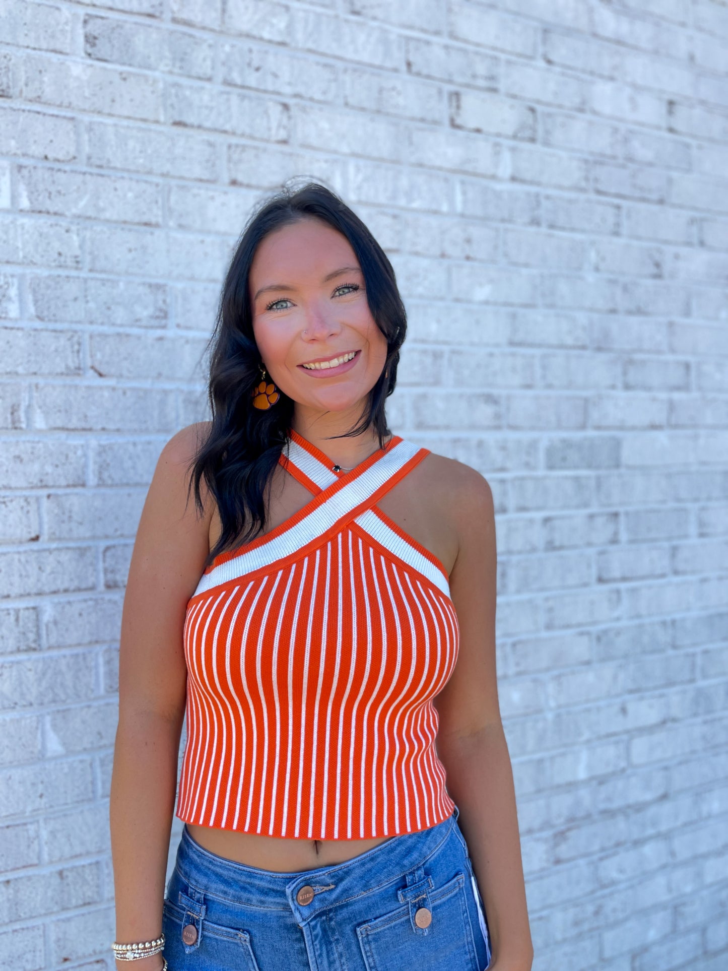 Crisscross Striped Top