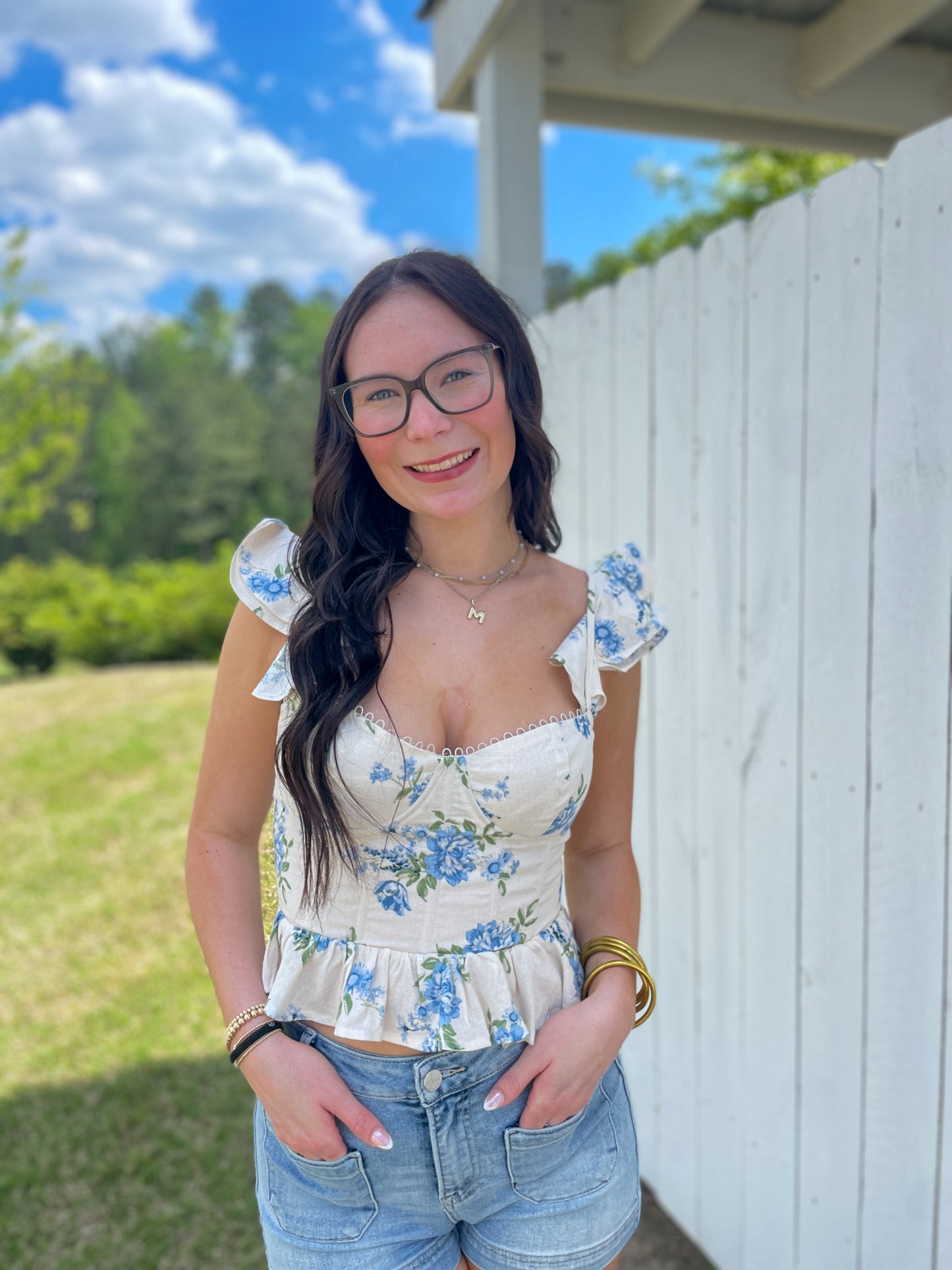 Aura floral Corset Top