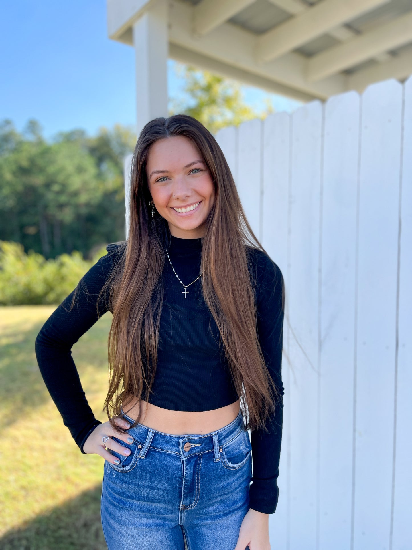 Beckham Cropped Long Sleeve Top