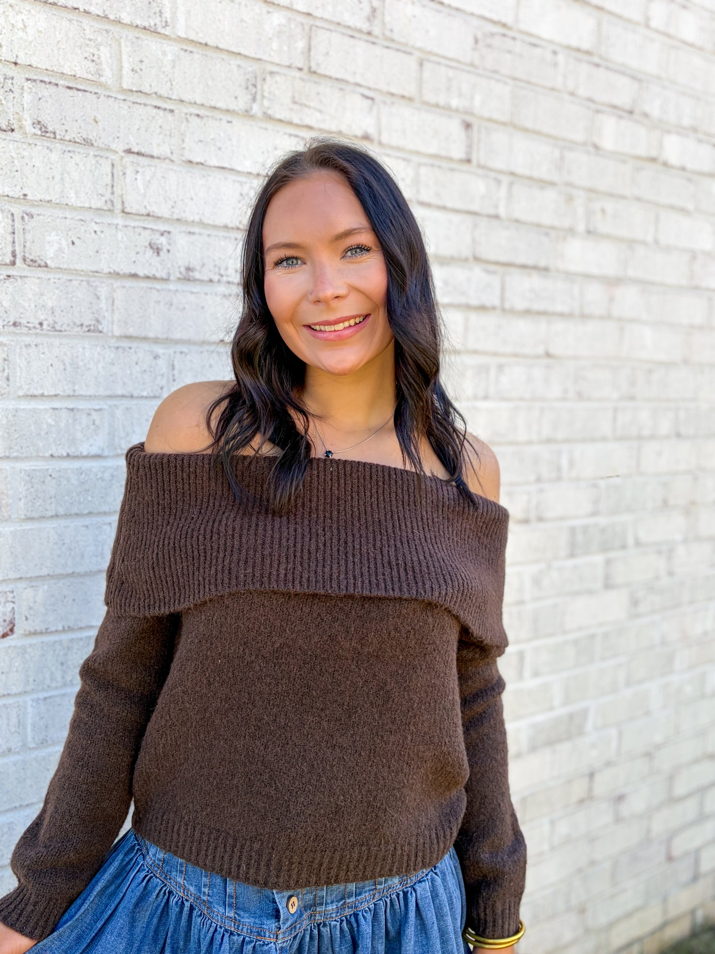 Off the Shoulder Fleece Top