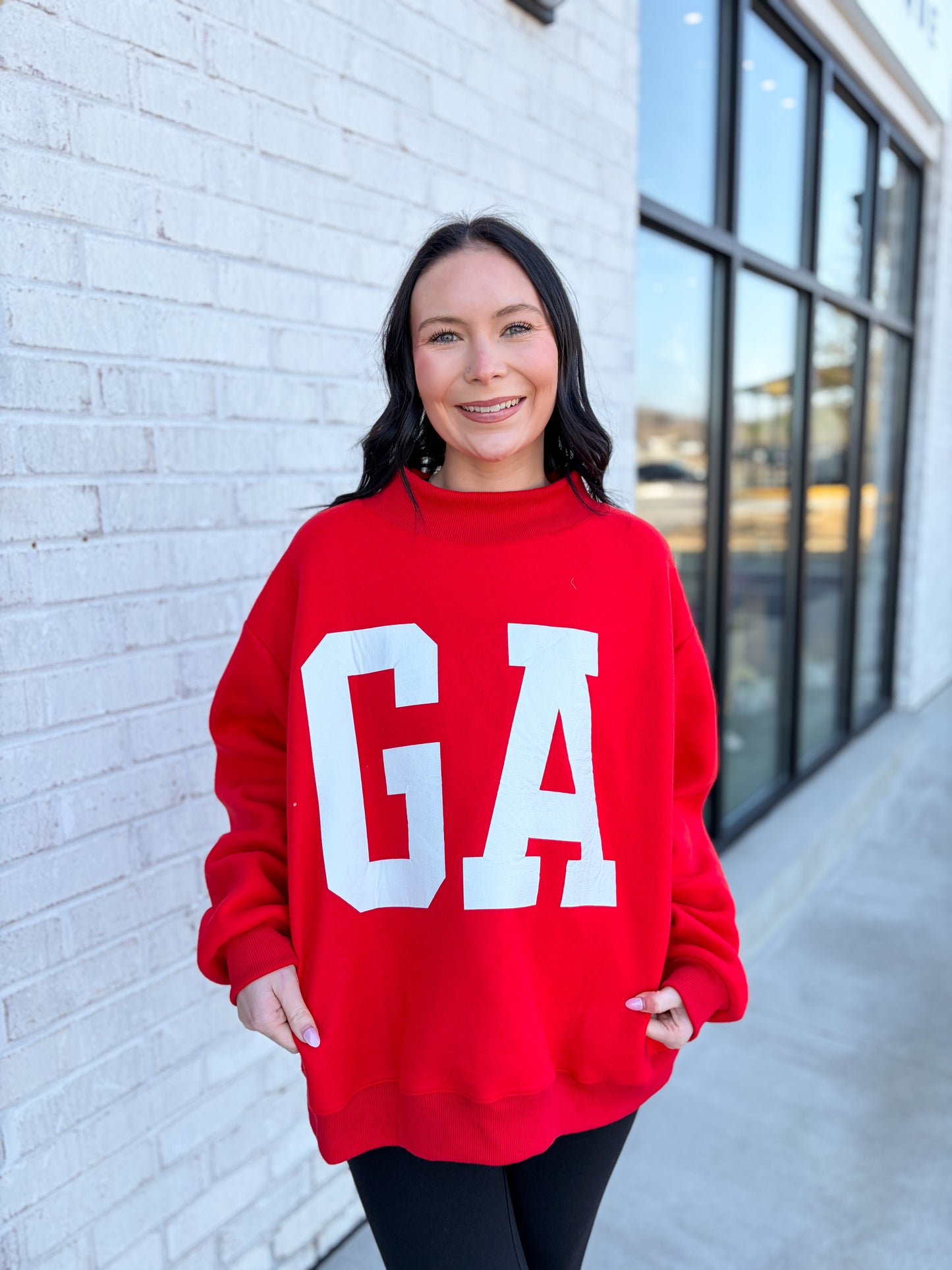 Georgia/GA Reversible Mock Neck Sweatshirt