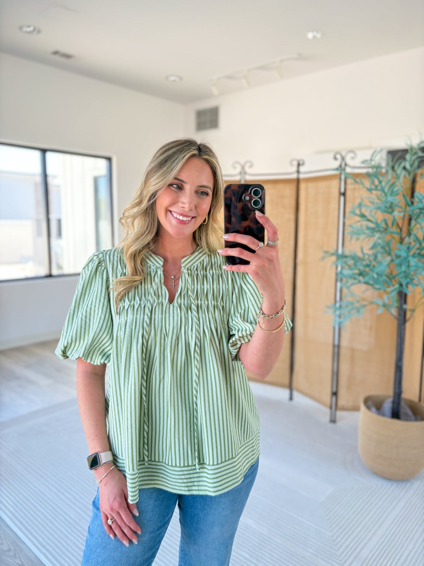 Striped Babydoll Top