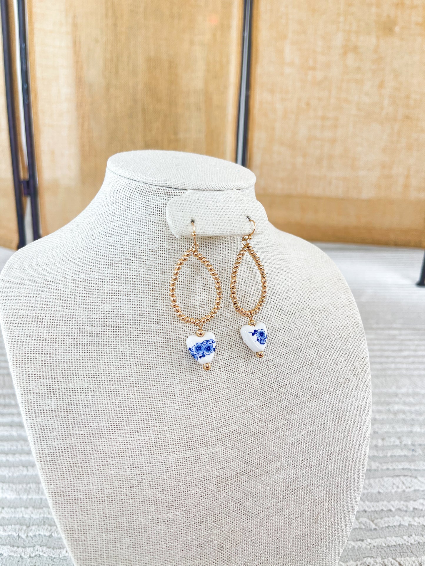 Tear Drop Heart Earrings