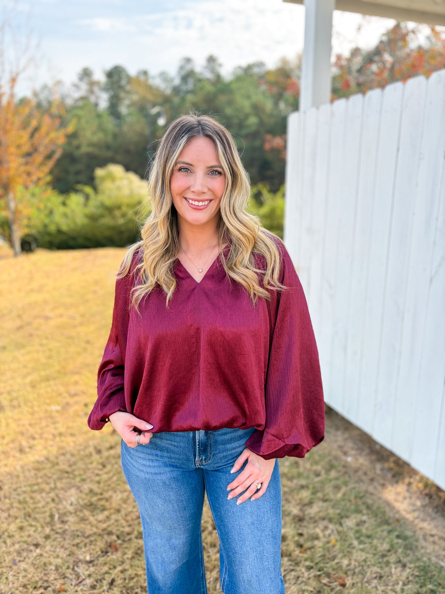 Holiday Bubble Blouse