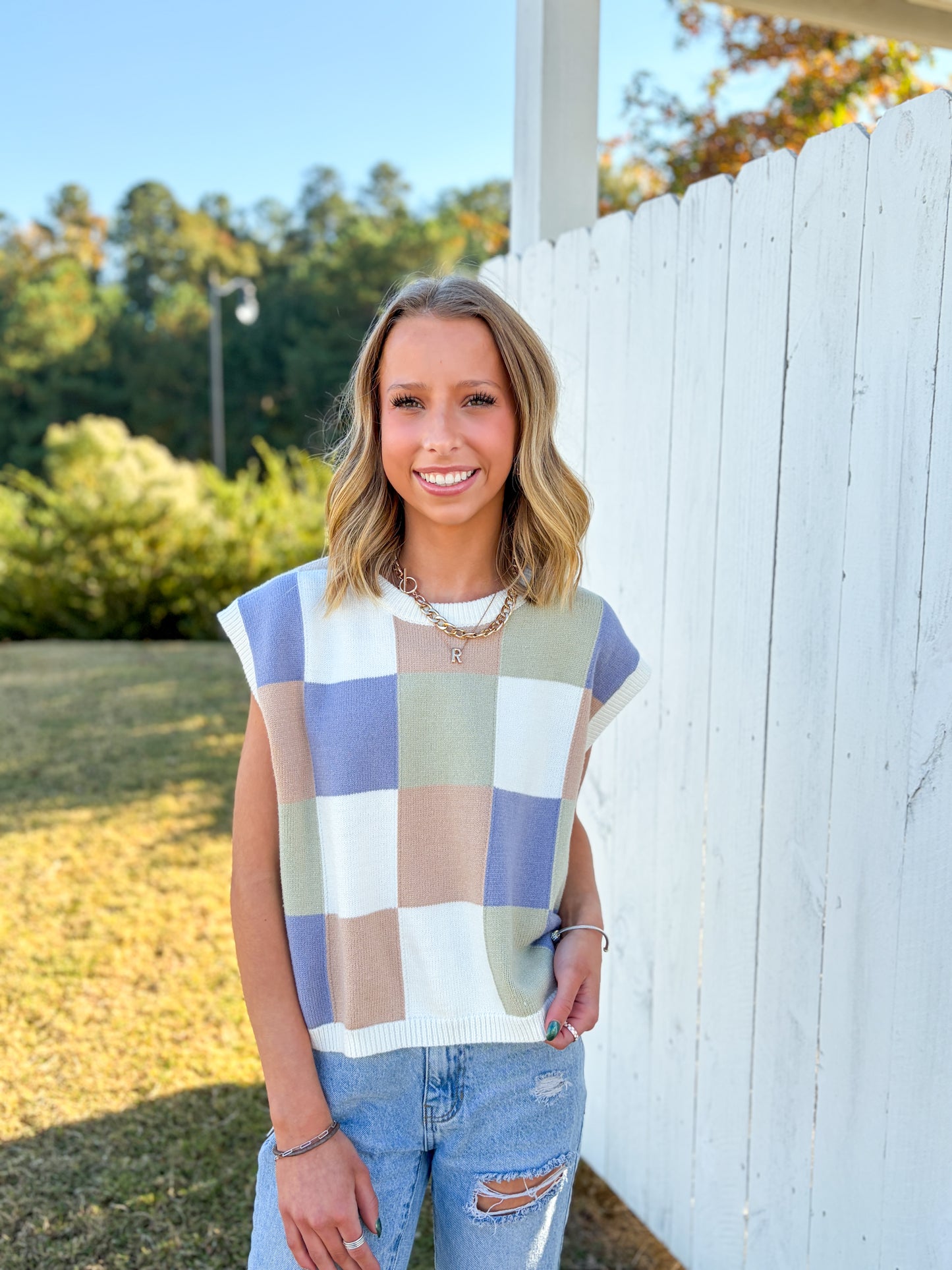 Muted Color Block Top