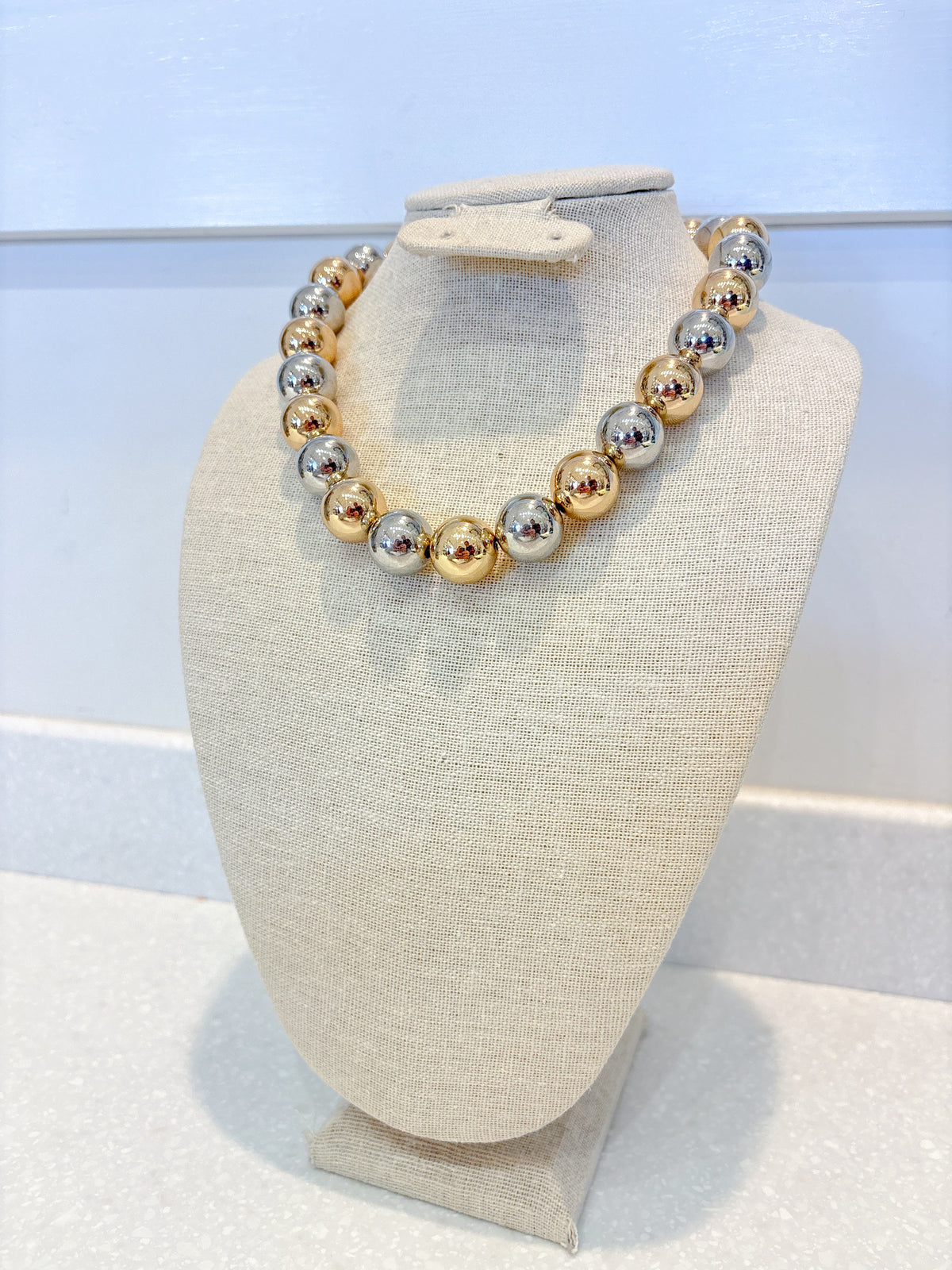 Mixed Metal Bubble Necklace