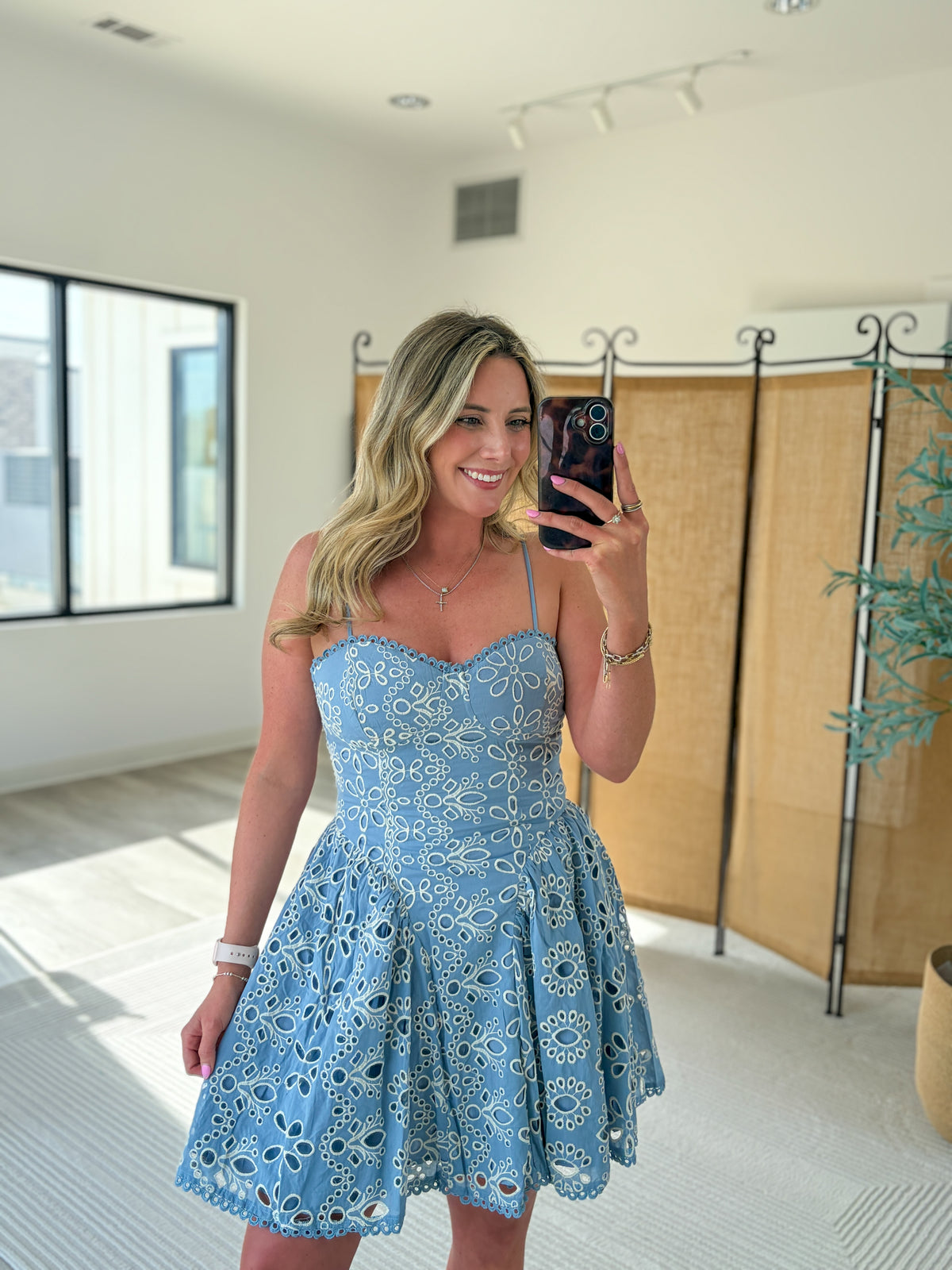 Delilah Eyelet Mini Dress