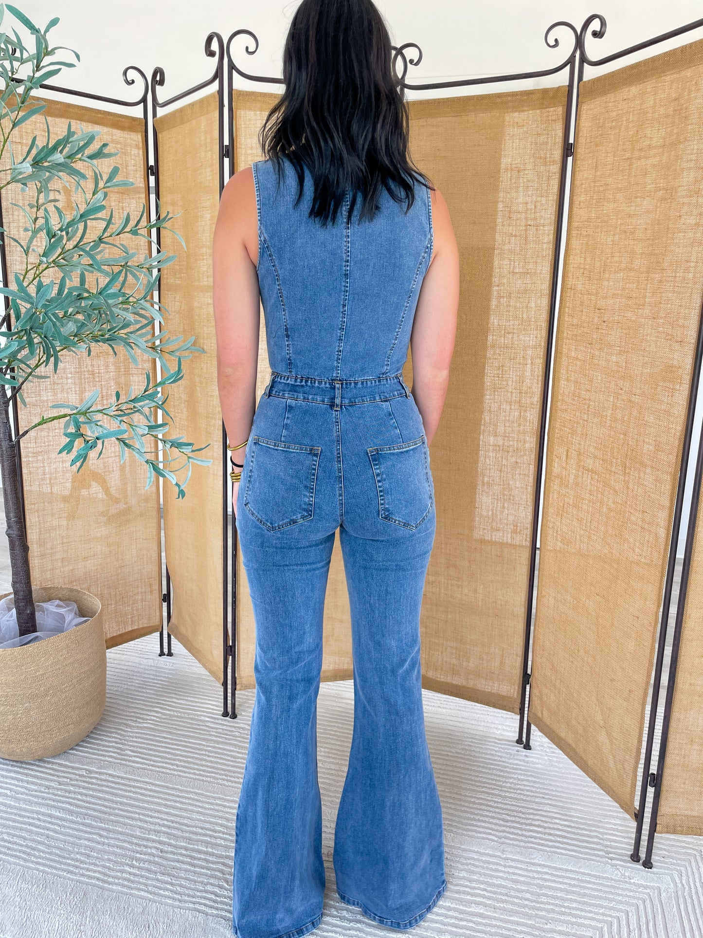 Emmylou Flare Denim Jumpsuit