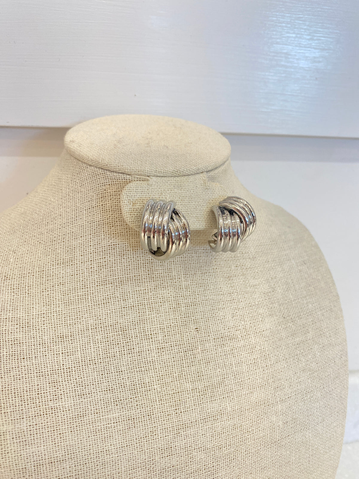 Chunky Silver Knot Earrings