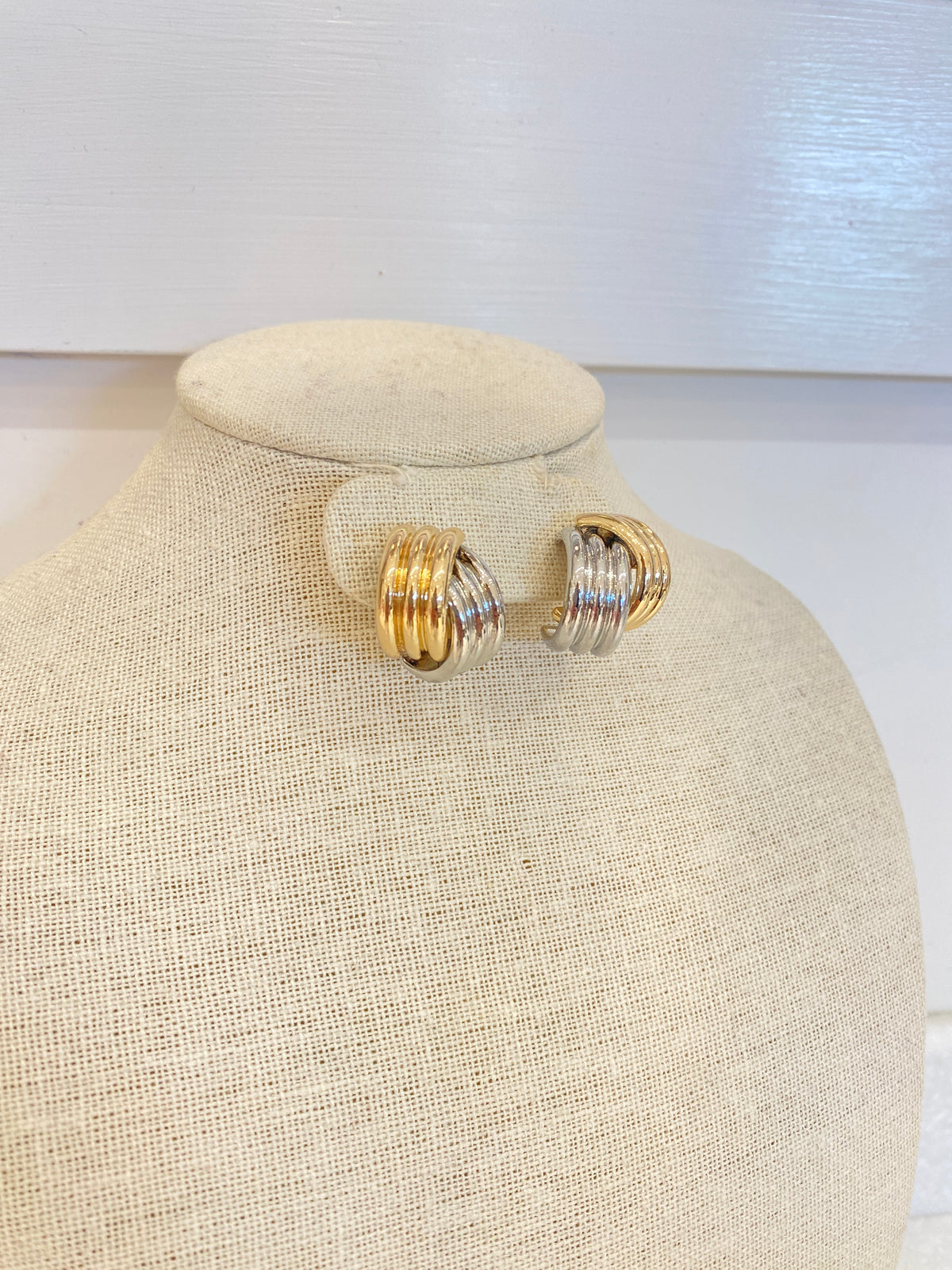 Chunky Two Toned Knot Earrings