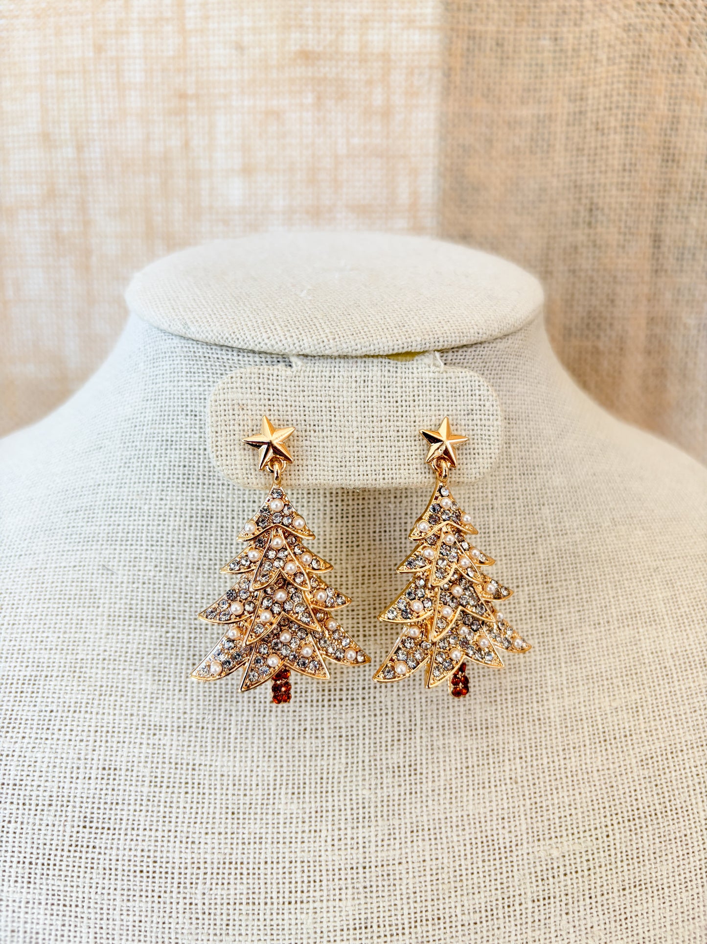 Gold & Pearl Tree Earrings