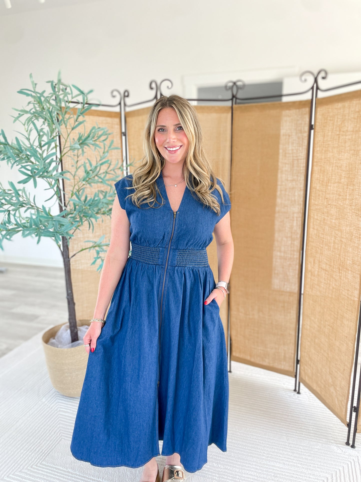 Shannon Denim Midi Dress