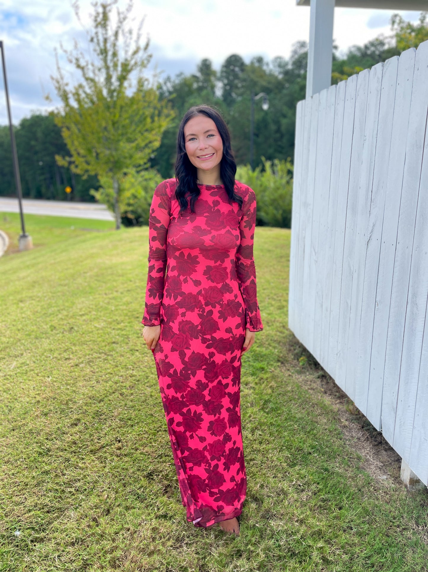 Mesh Tight Fit Maxi Dress