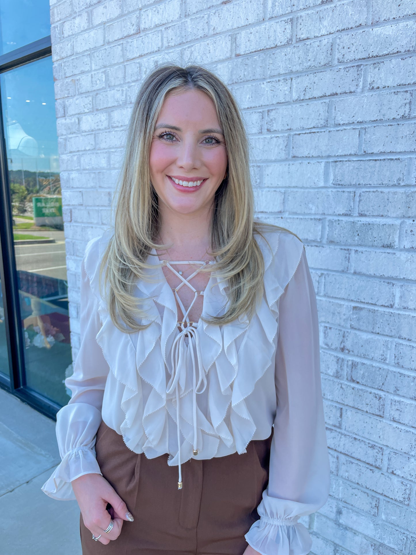 Raelynn Ruffle V-Neck Blouse