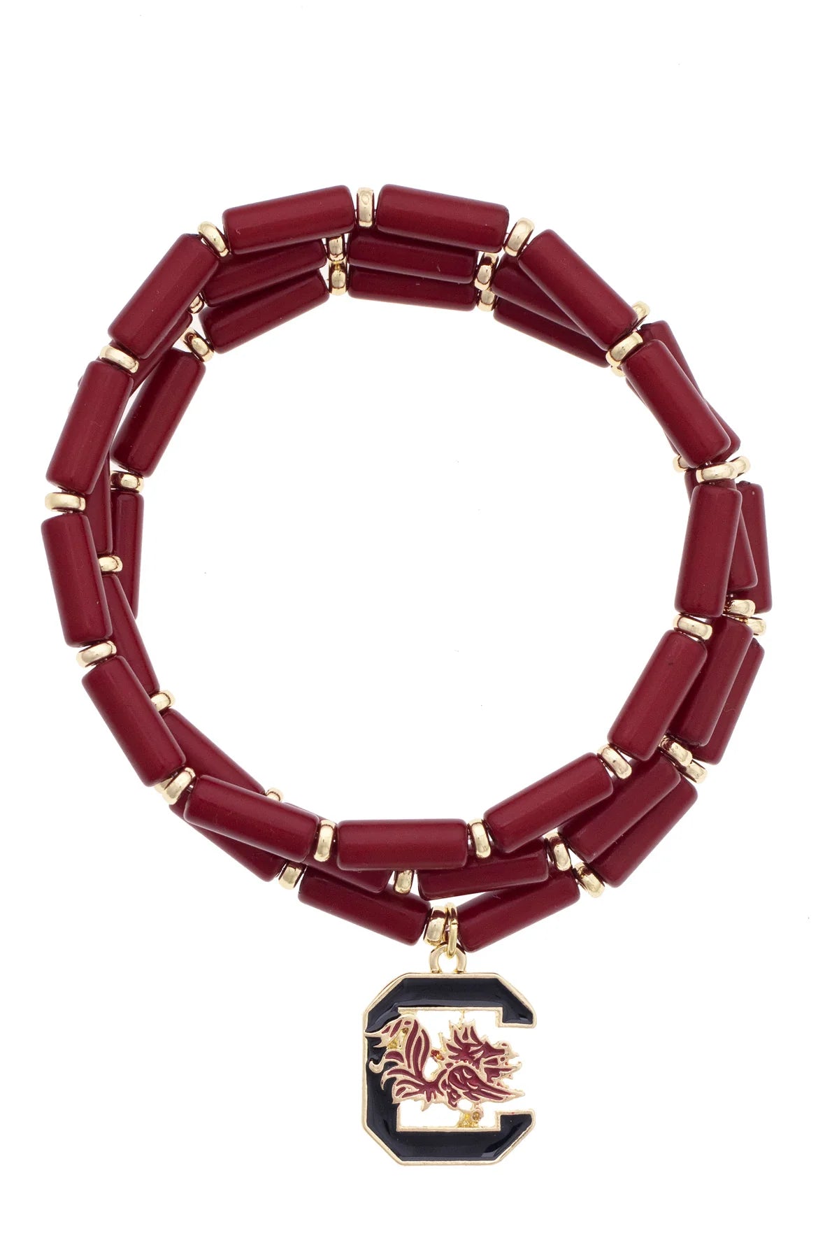 Carolina Gamecocks Logo Beaded Bracelet