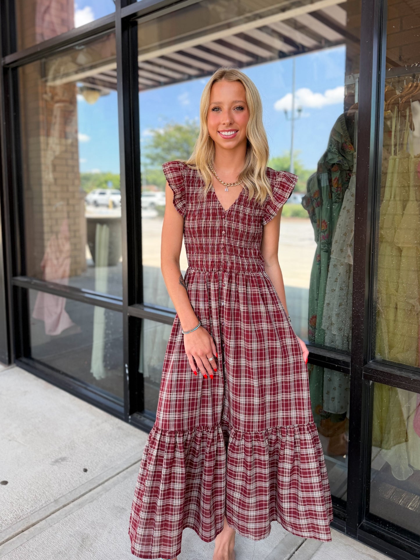 Plaid Midi Dress