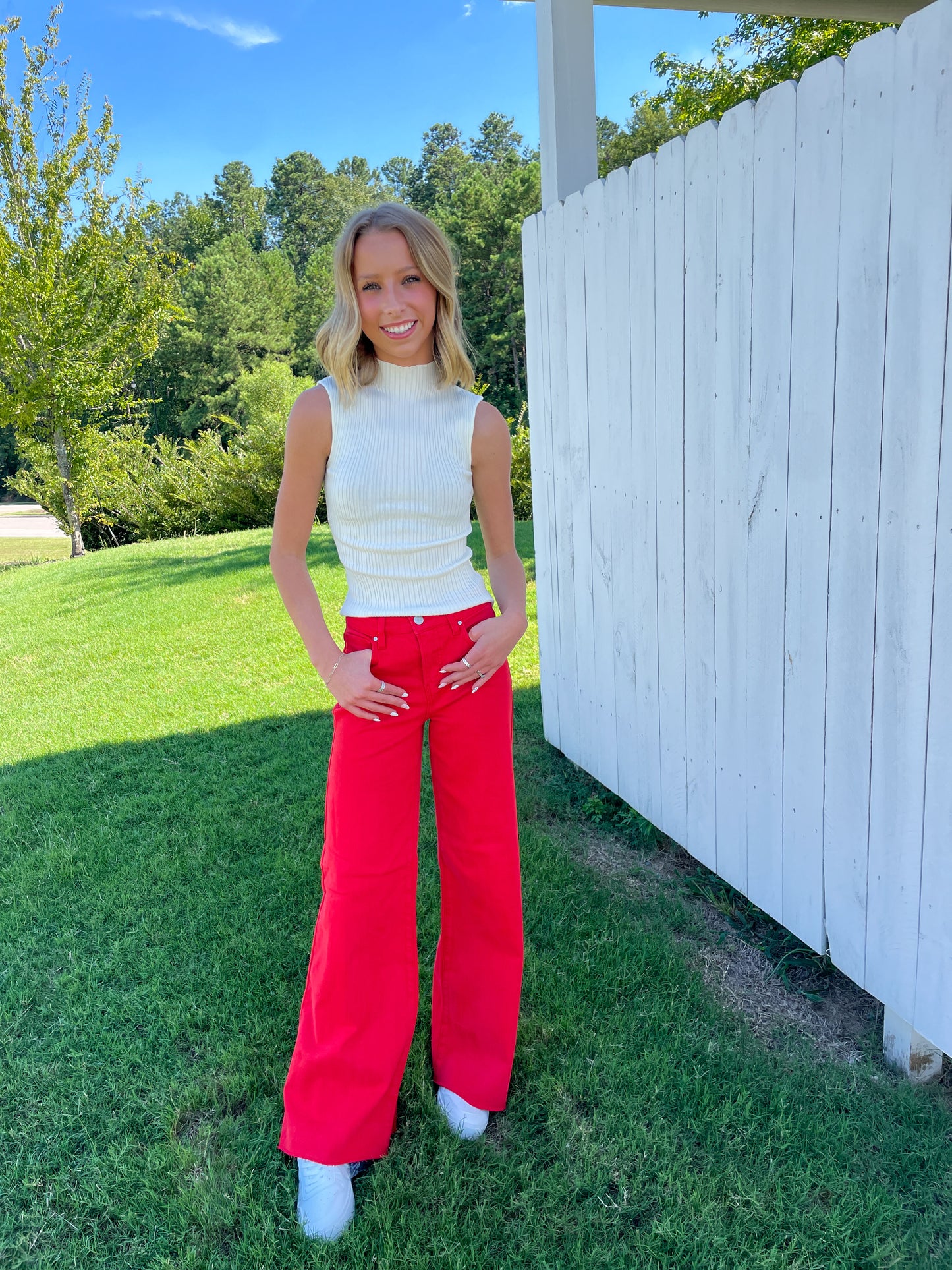Ribbed Mock Neck Top
