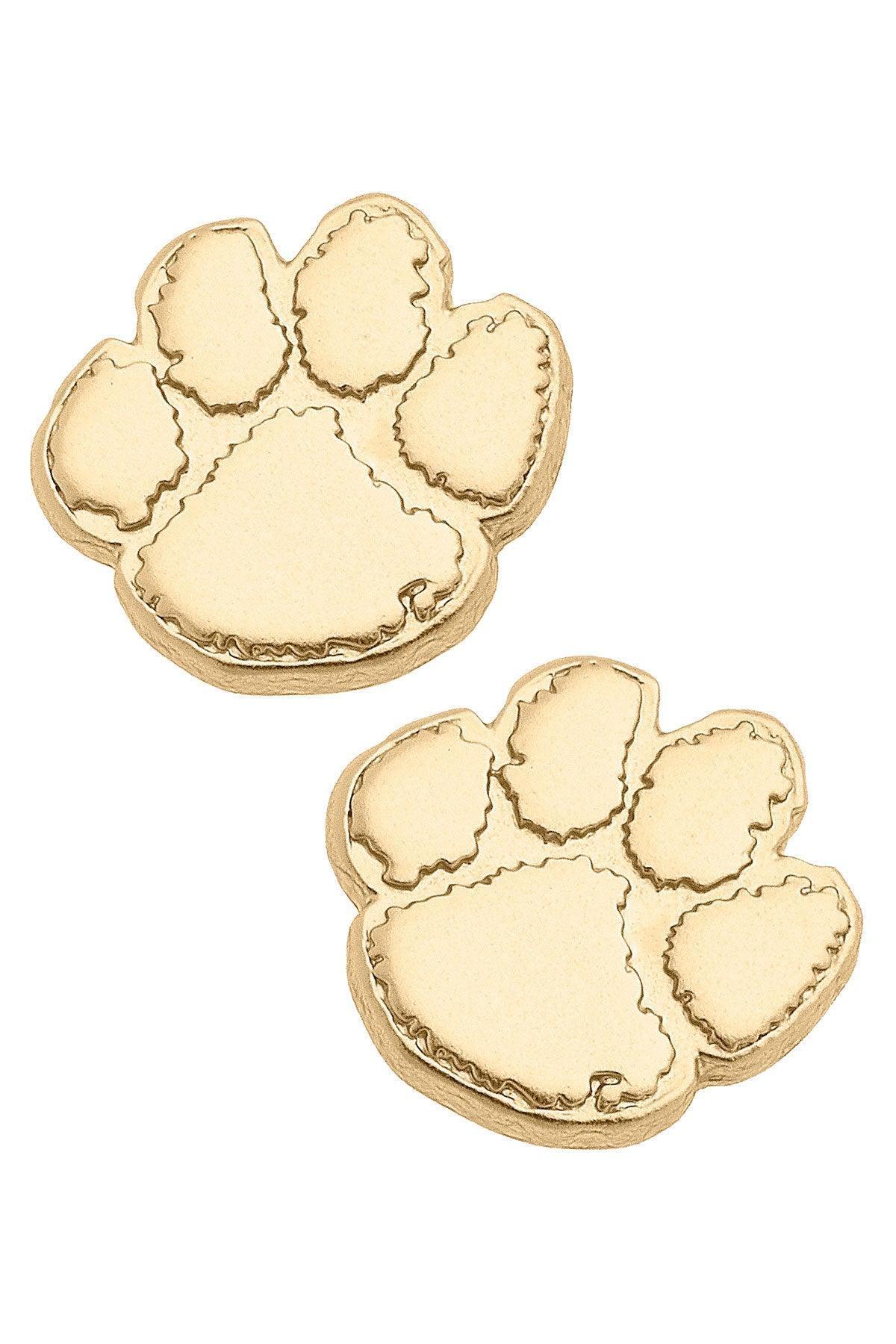 Clemson Tigers Gold Stud Earrings