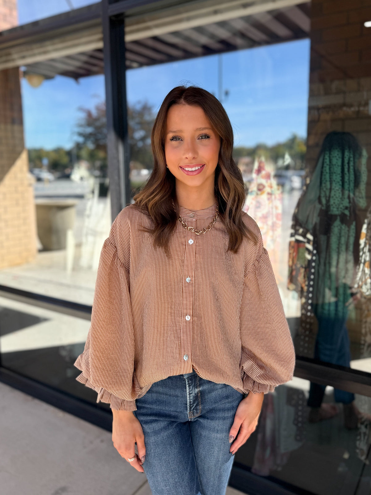 Diana Striped Puff Sleeve Blouse