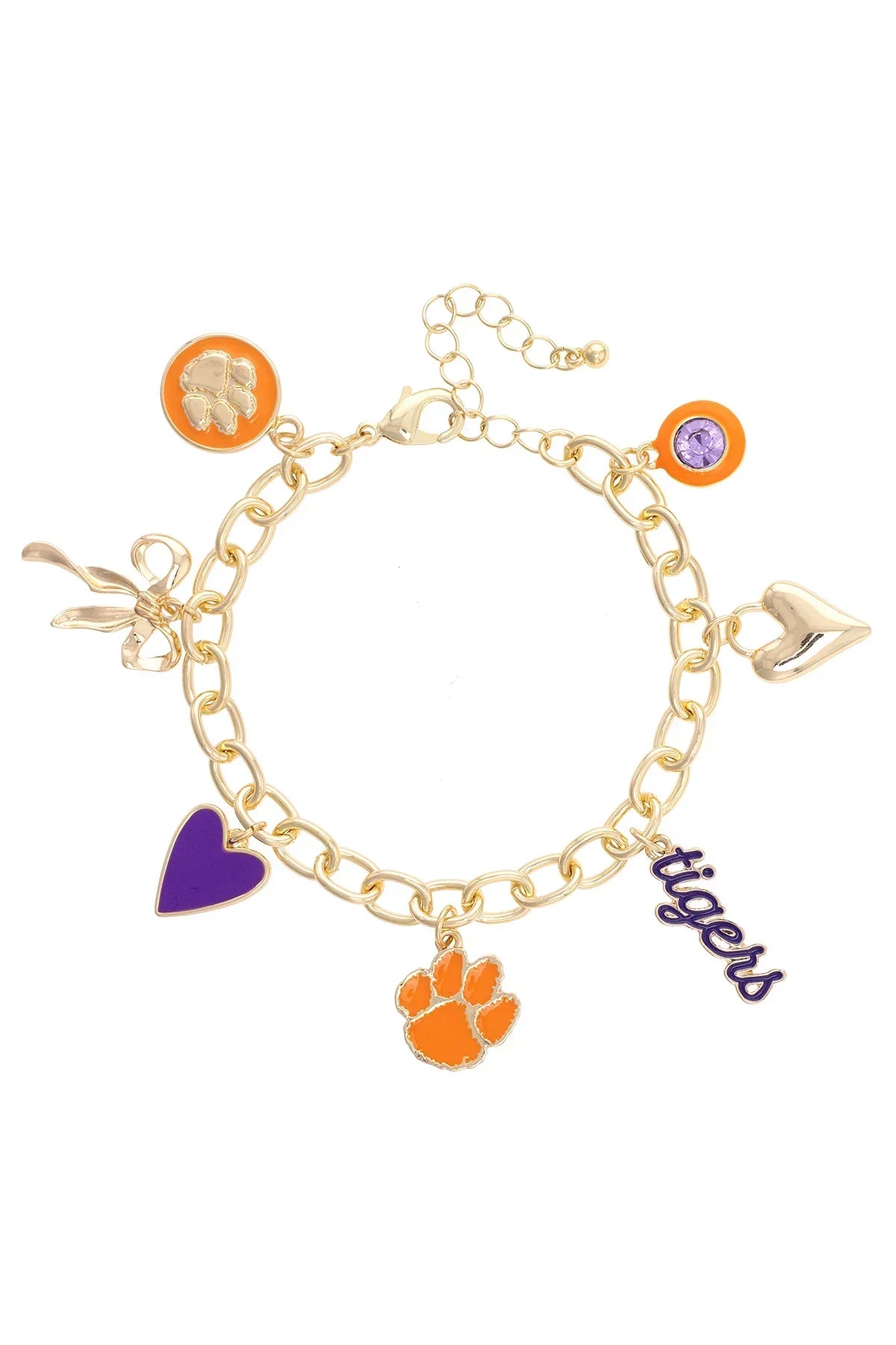 Clemson Tigers Charm Bracelet