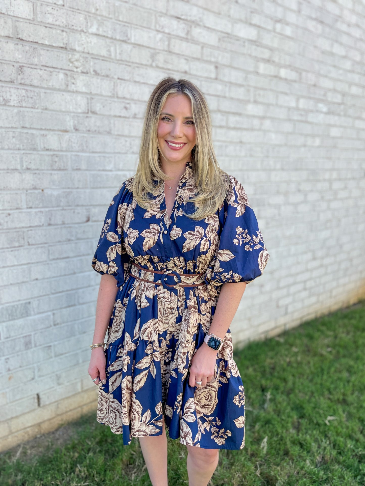 Floral Belted Mini Dress