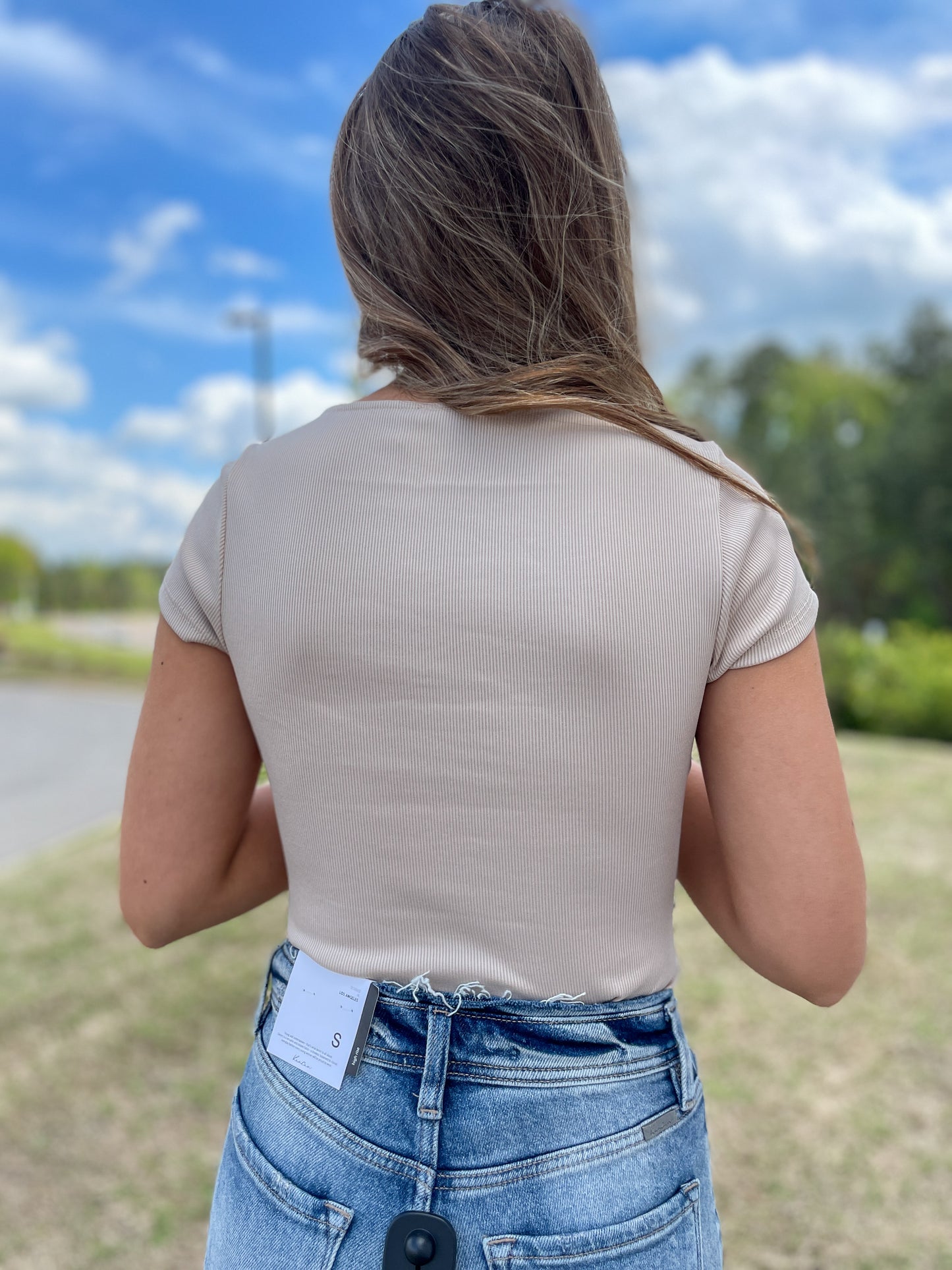 Ribbed Square Neck Bodysuit