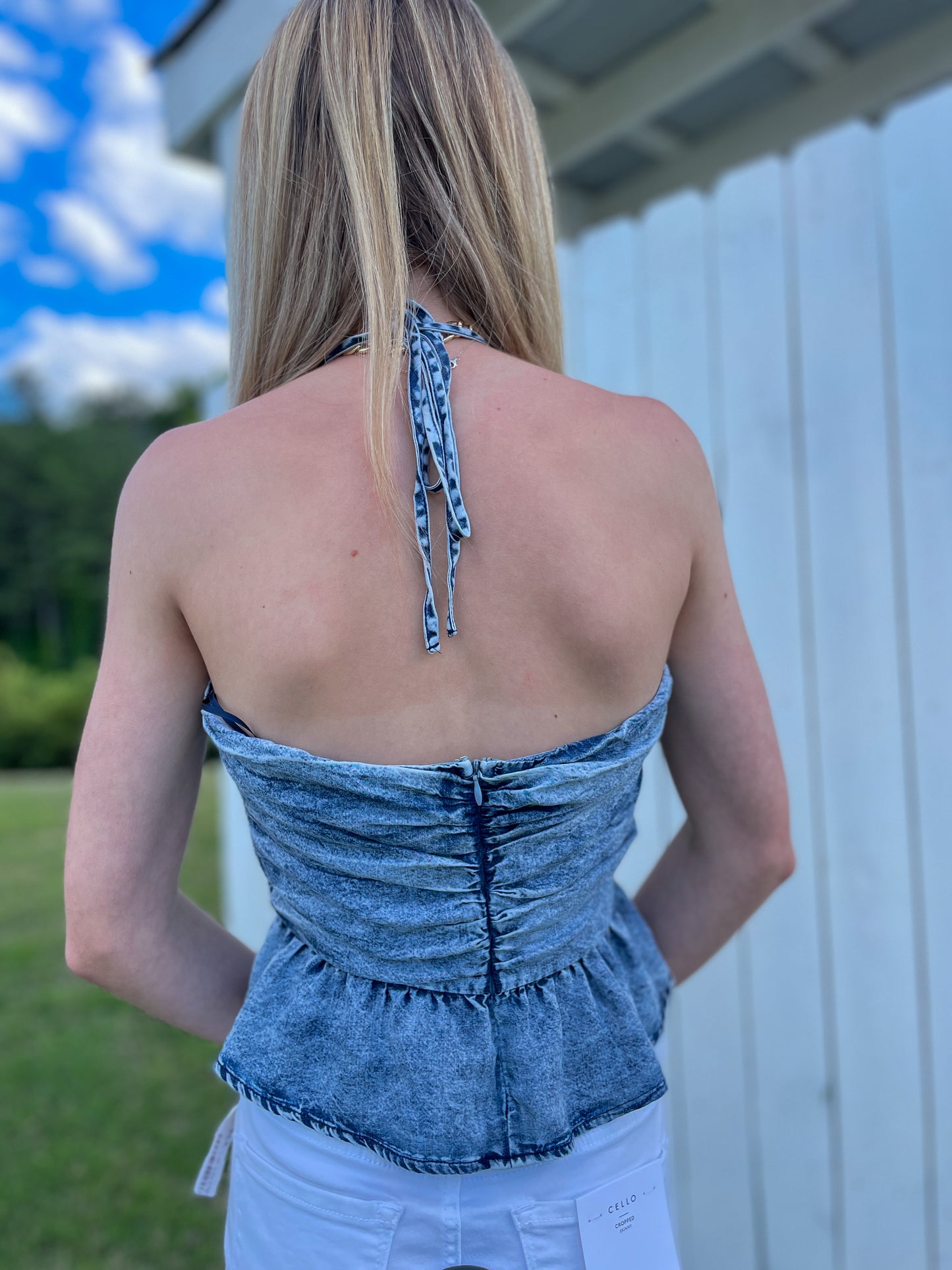 Monroe Denim Halter Top