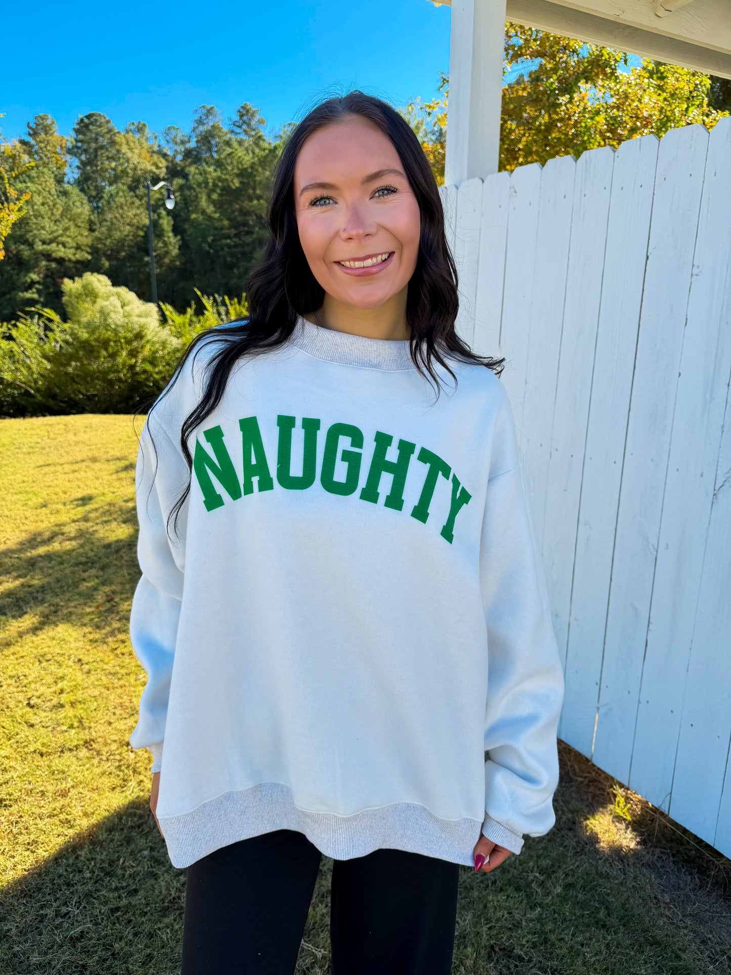 Grinchy/Naughty Mock Neck Crewneck
