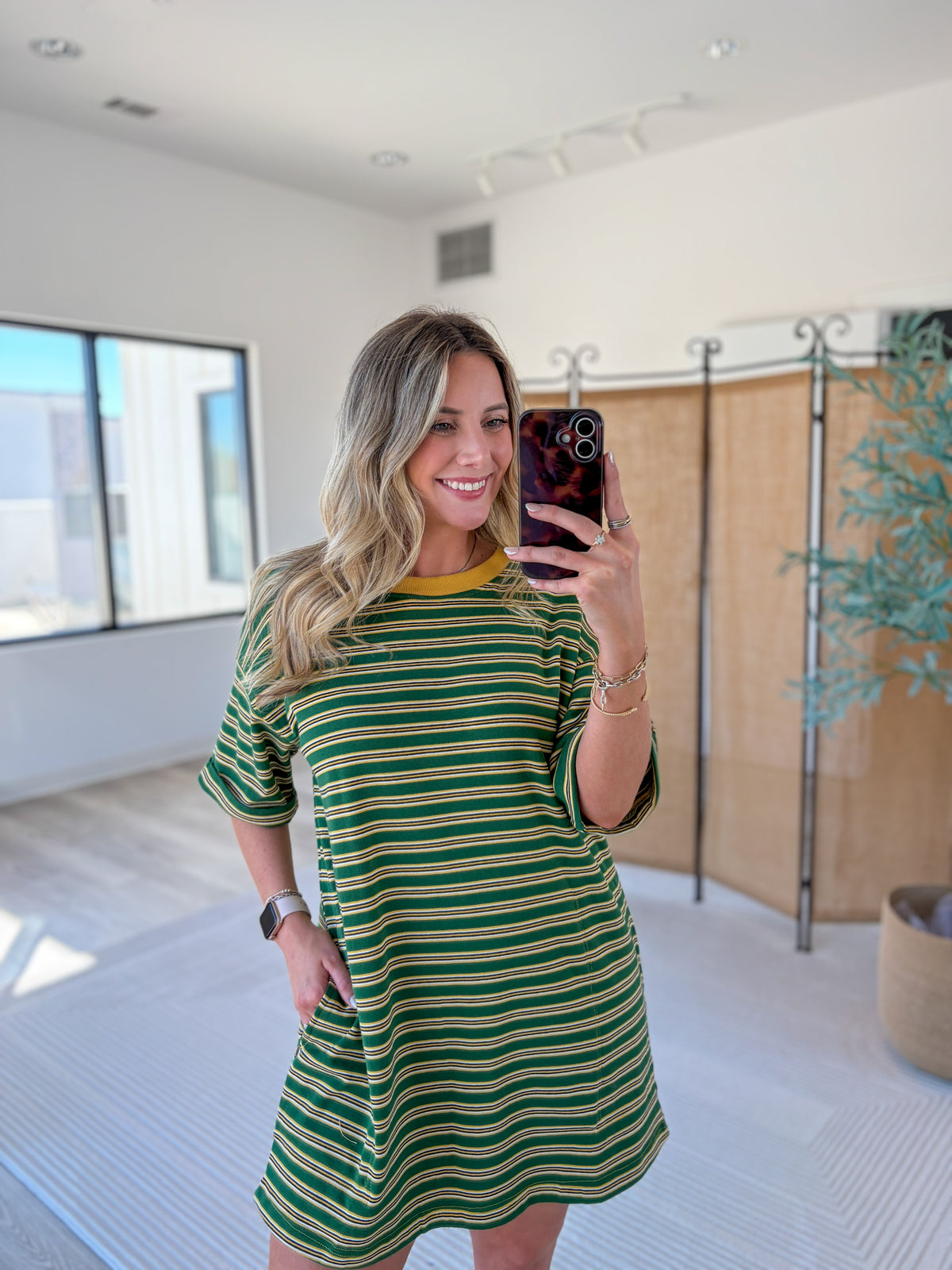 Stripped T-Shirt Mini Dress