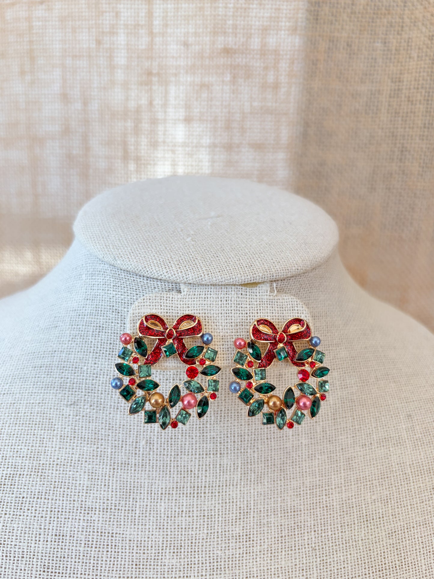 Green Wreath Earrings