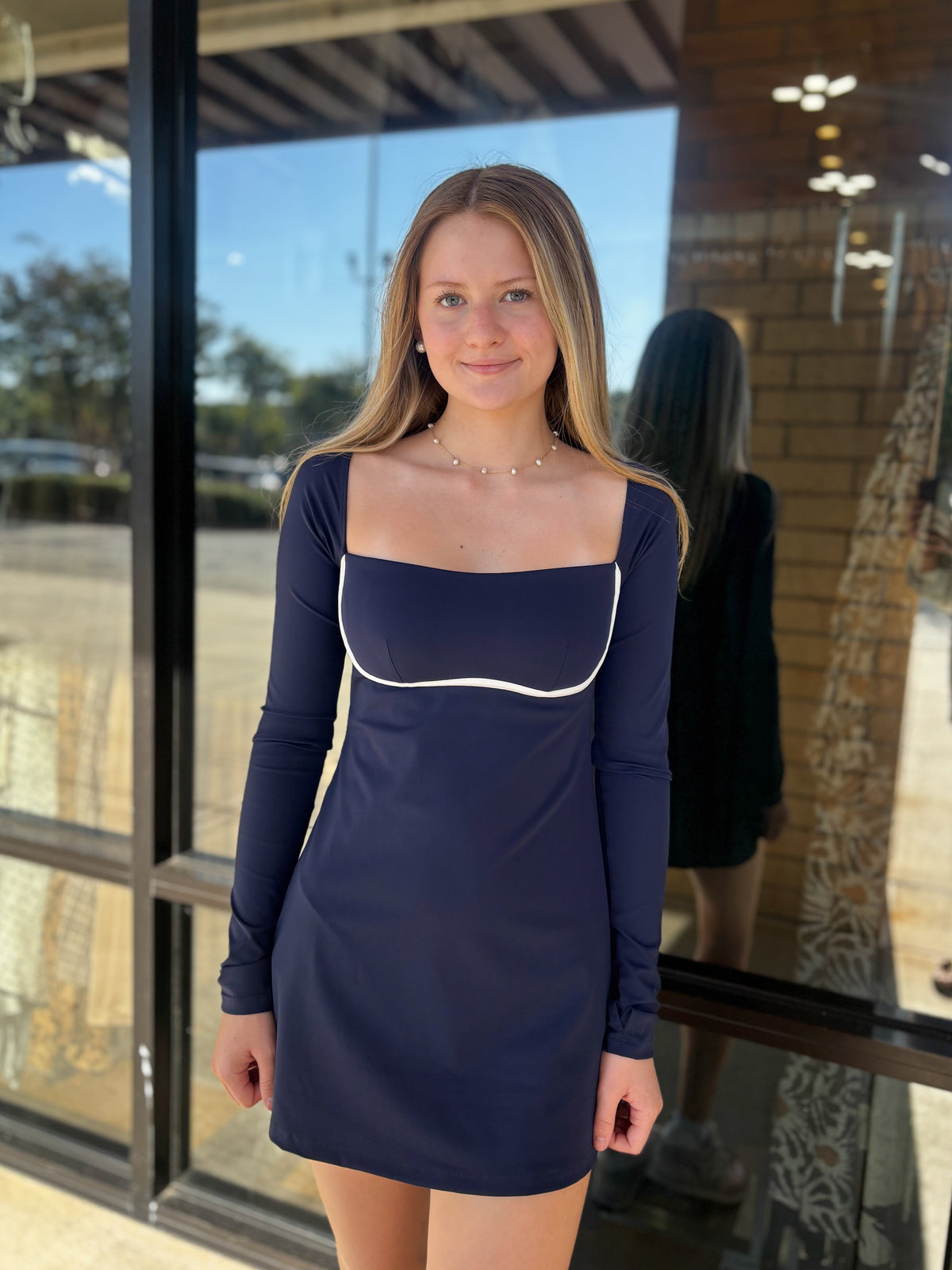 Long Sleeve Outlined Athletic Dress