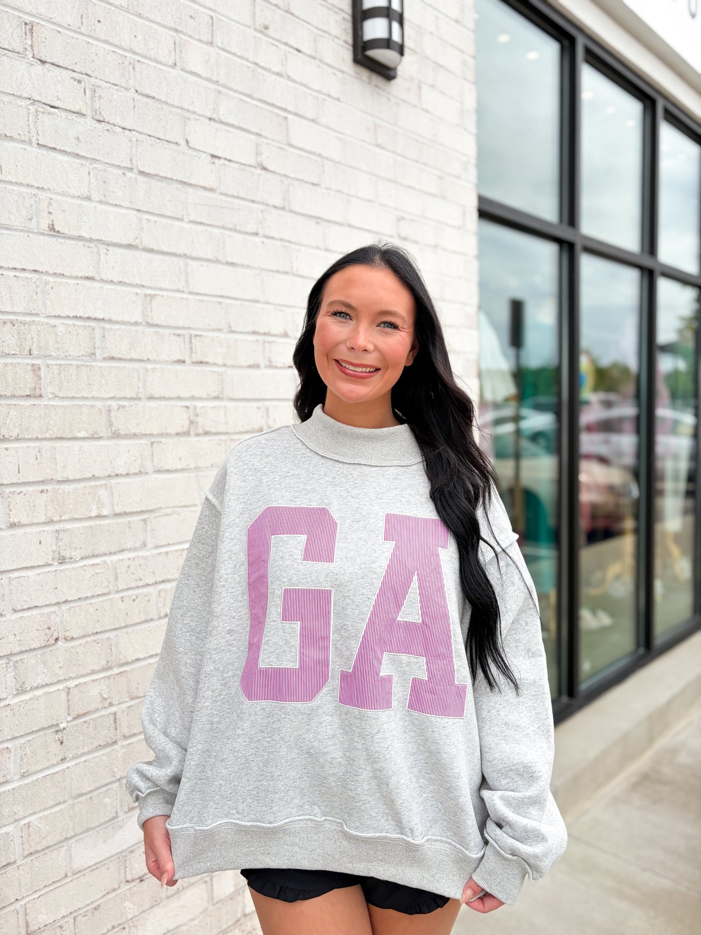 GA Pin Striped Mock Neck