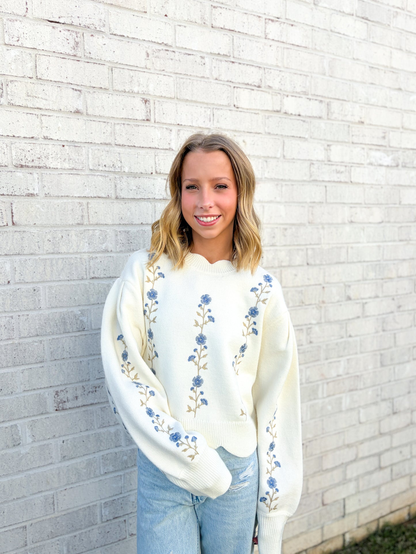 Floral Embroidered Sweater