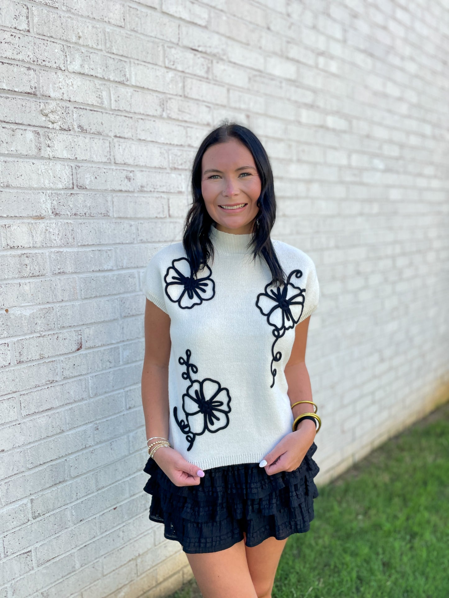 Mabel Flower Sweater Top