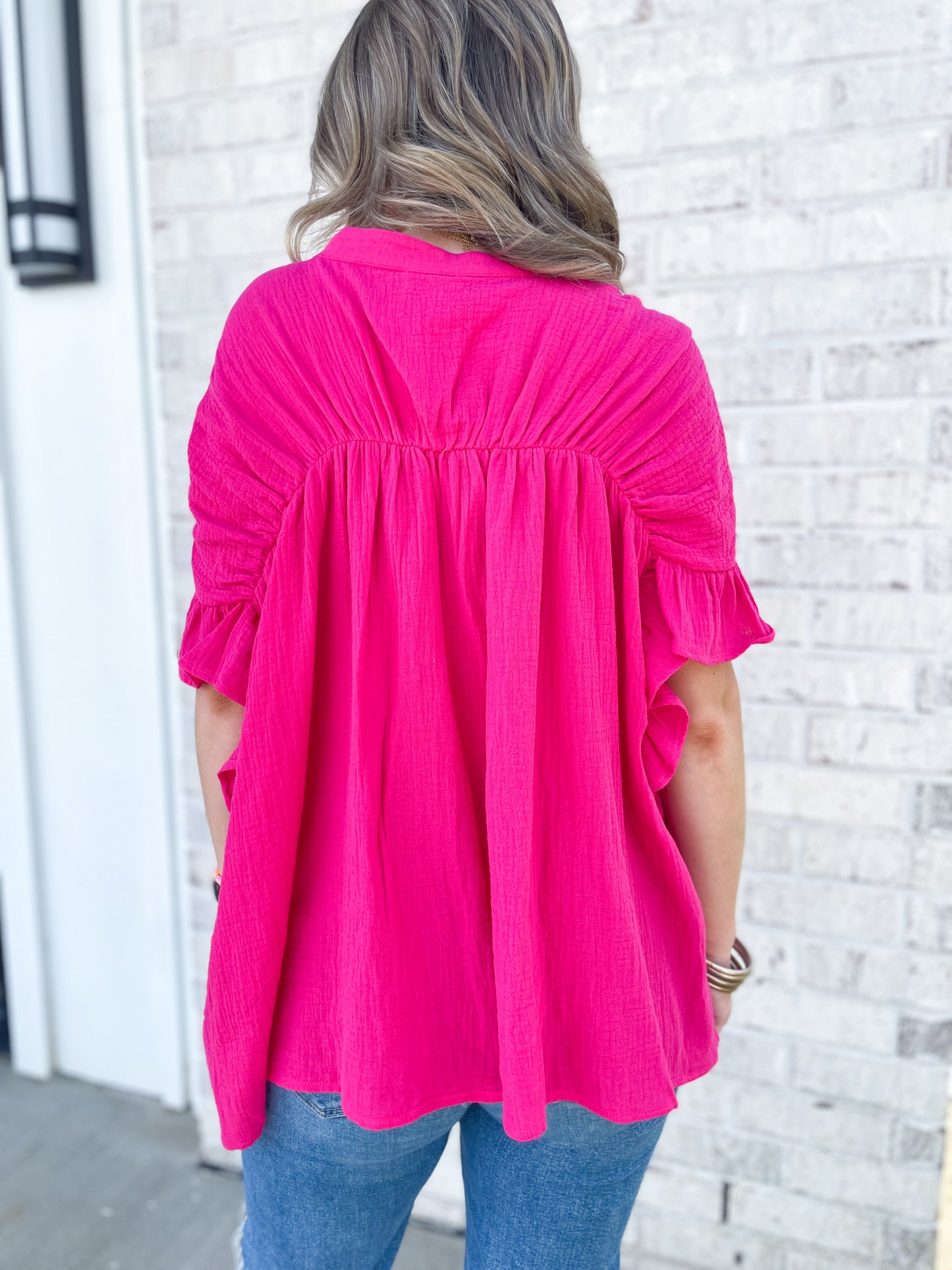 Gauze Button Up Top