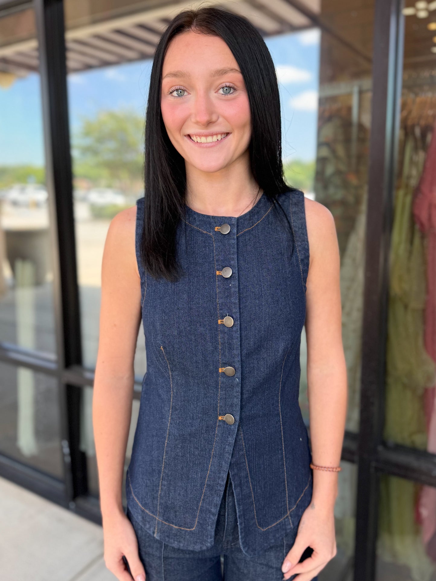 Wylie Button Up Denim Vest