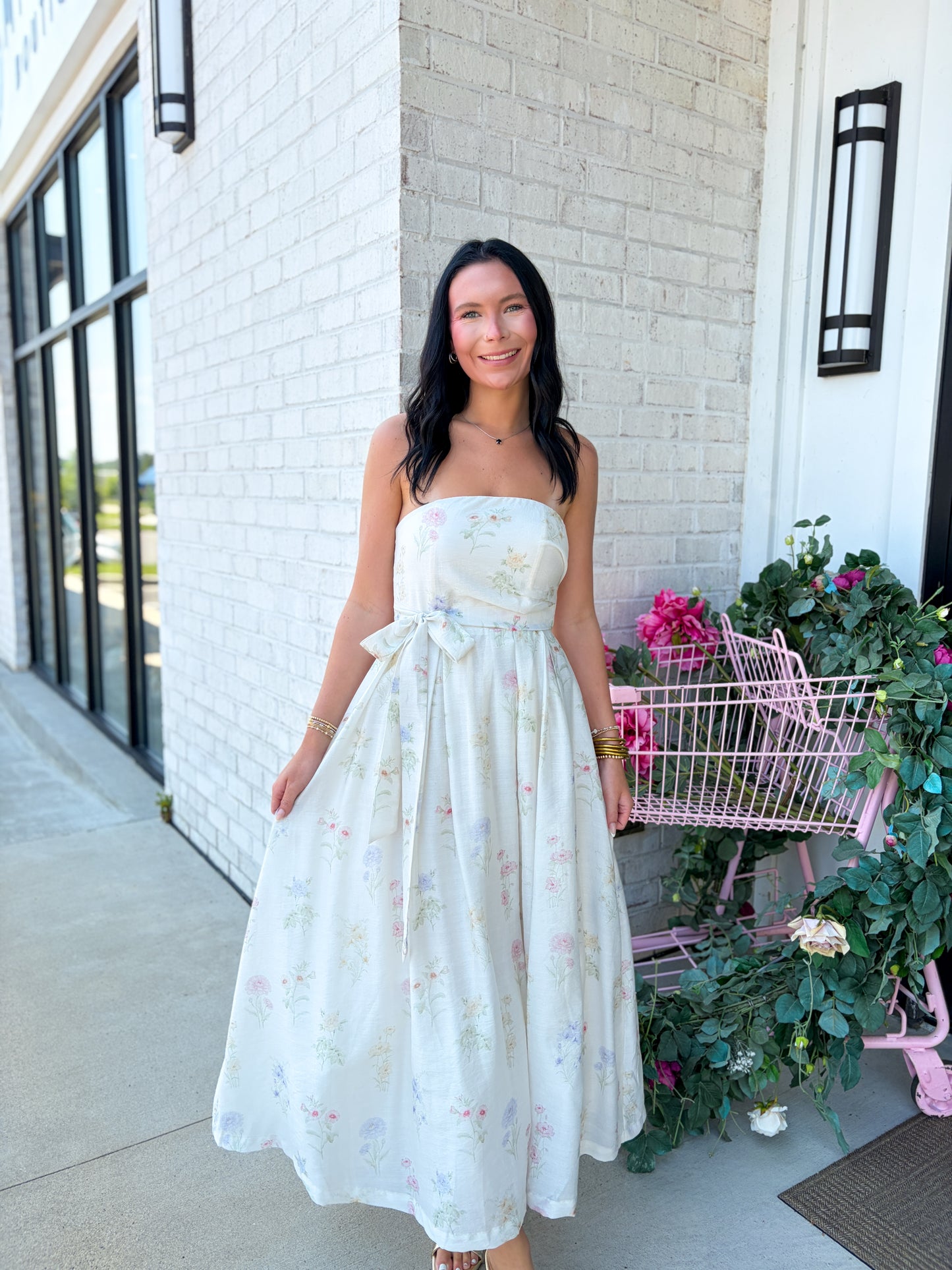 Delilah Strapless Floral Maxi