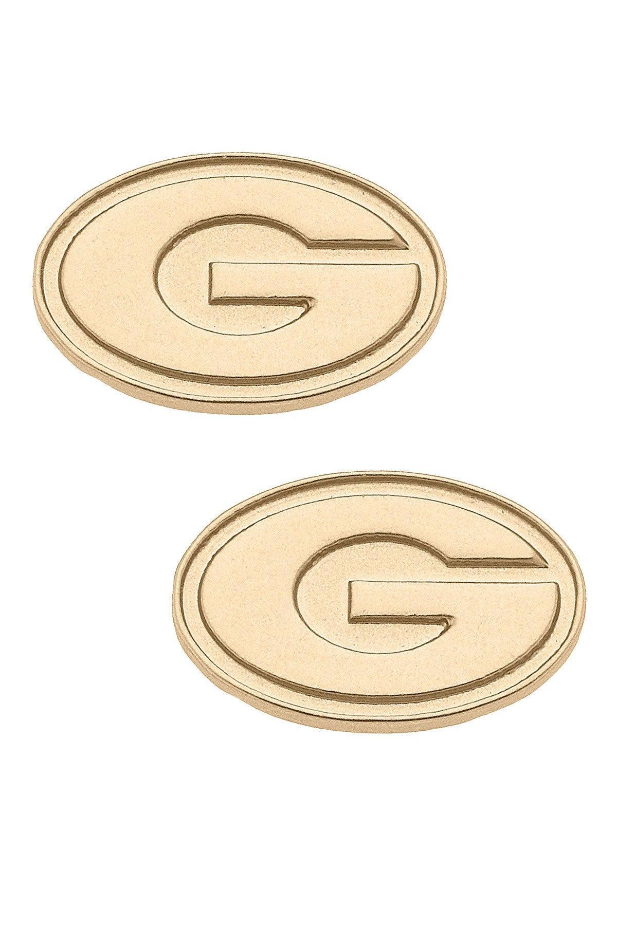 Georgia Bulldogs Gold Stud Earrings