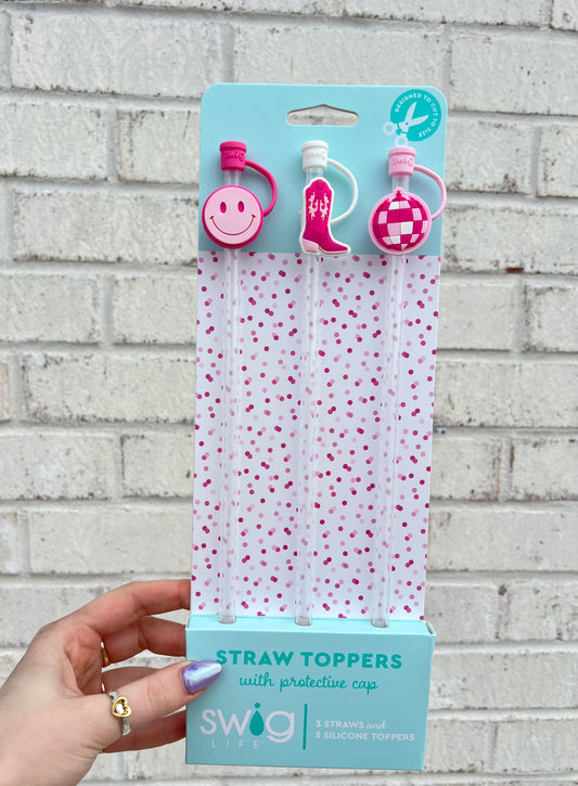 Swig Tumbler Straws With Toppers