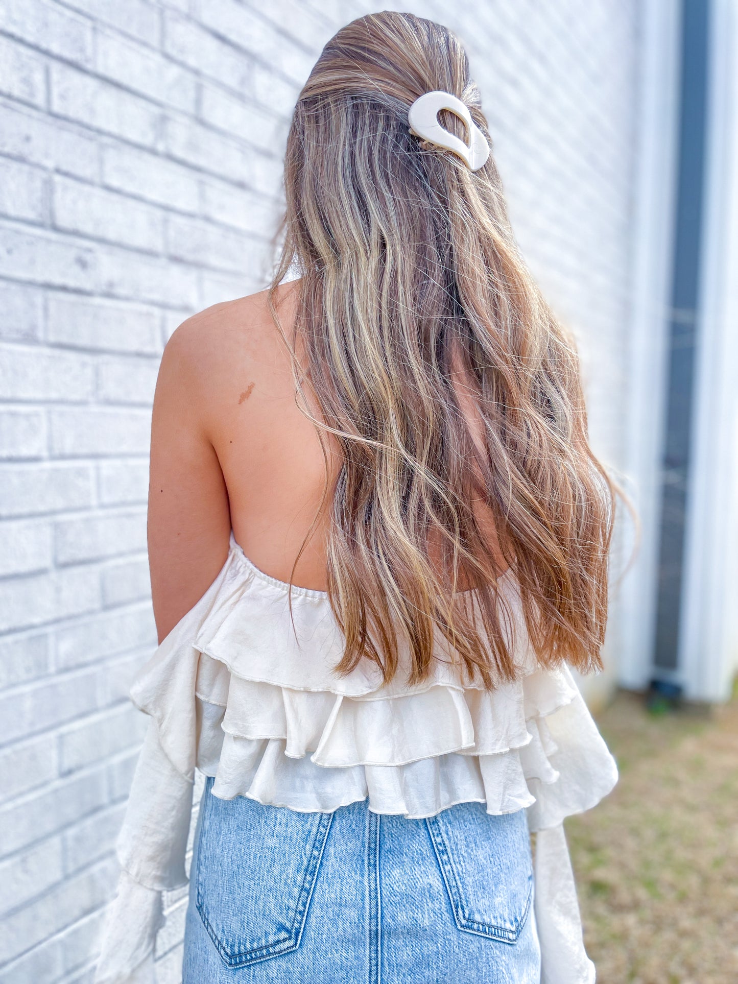 Ruffle Rose Halter Top