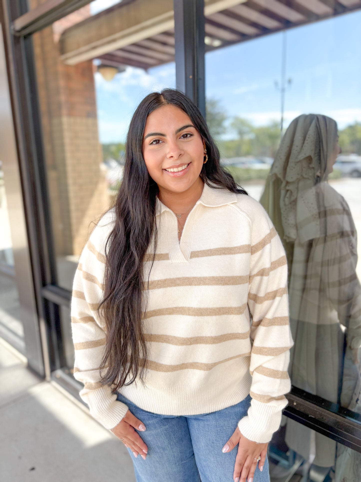 Striped Collared Sweater