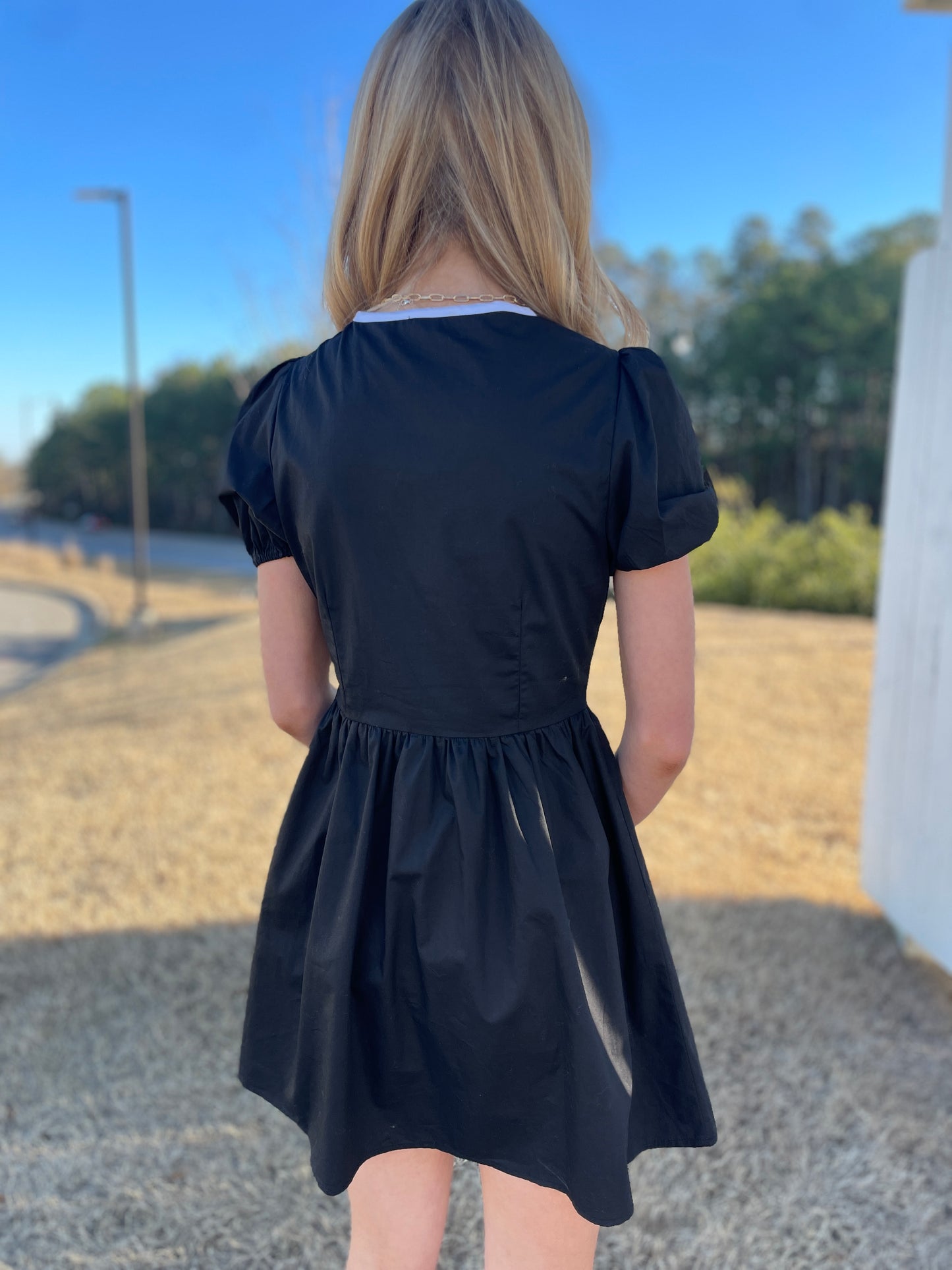 Adelaide Puffy Bow Tie Dress