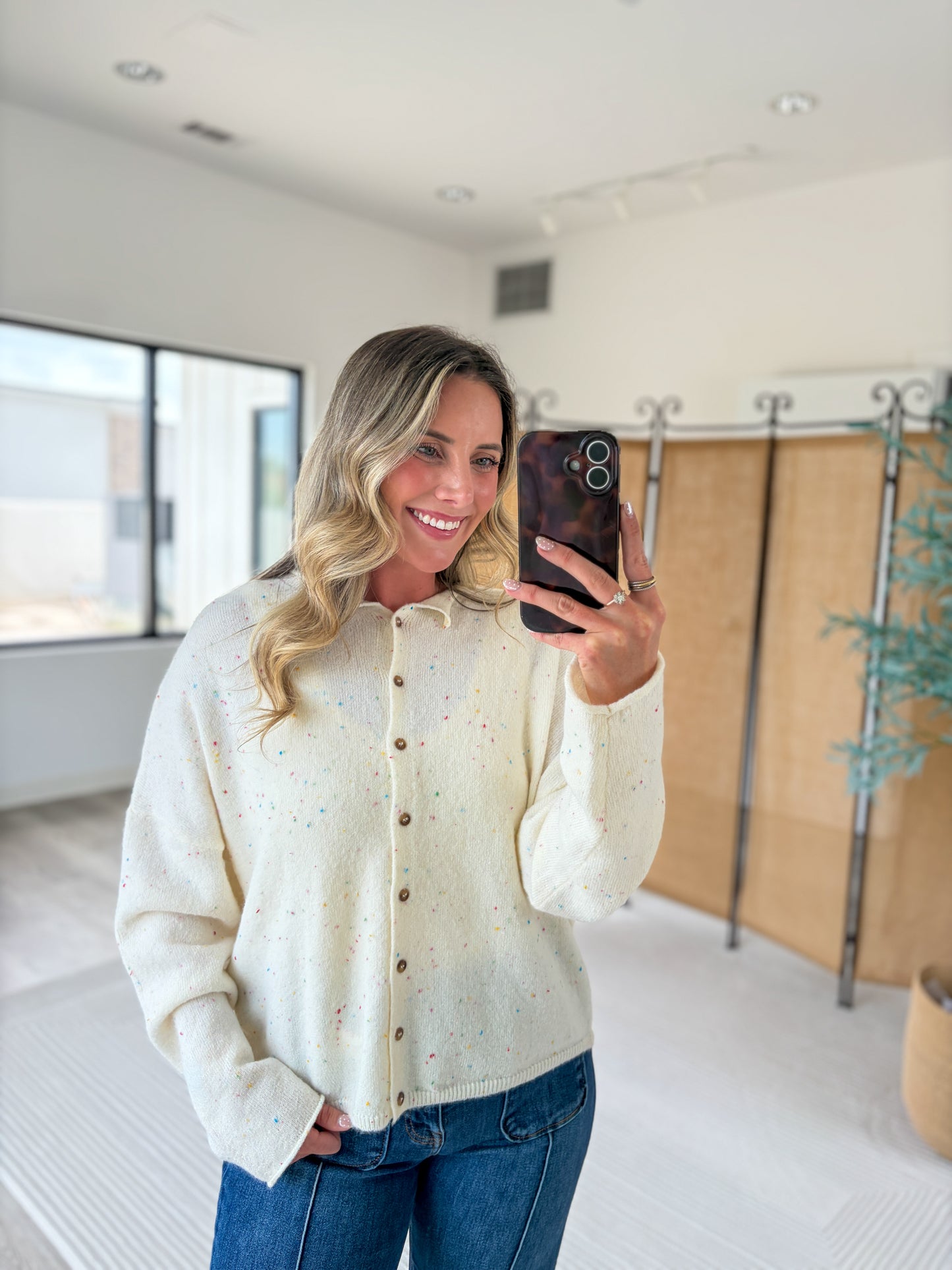 Confetti Button Up Cardigan