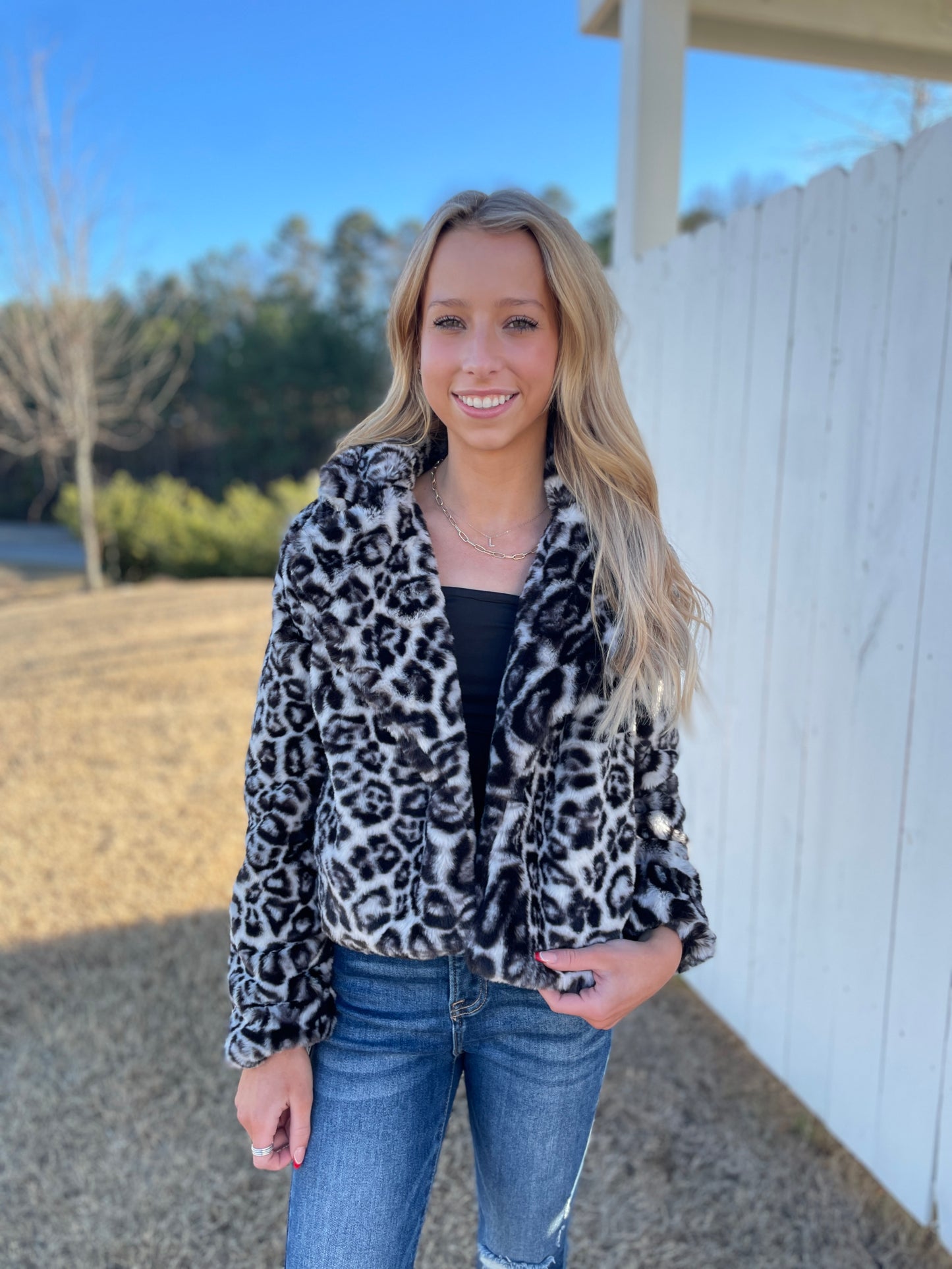 Leopard Print Fuzzy Jacket