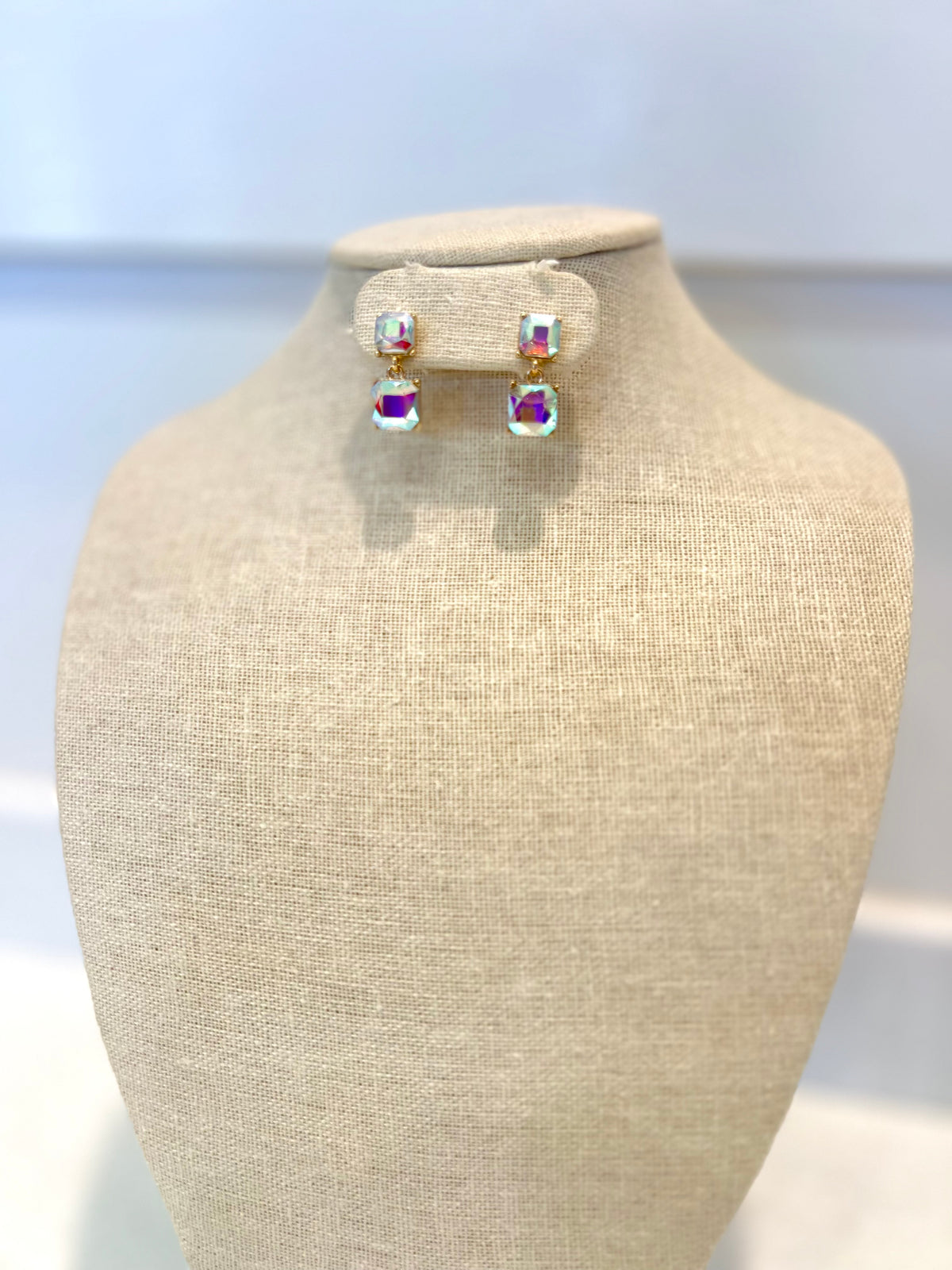 Layered Iridescent Gemstone Earrings