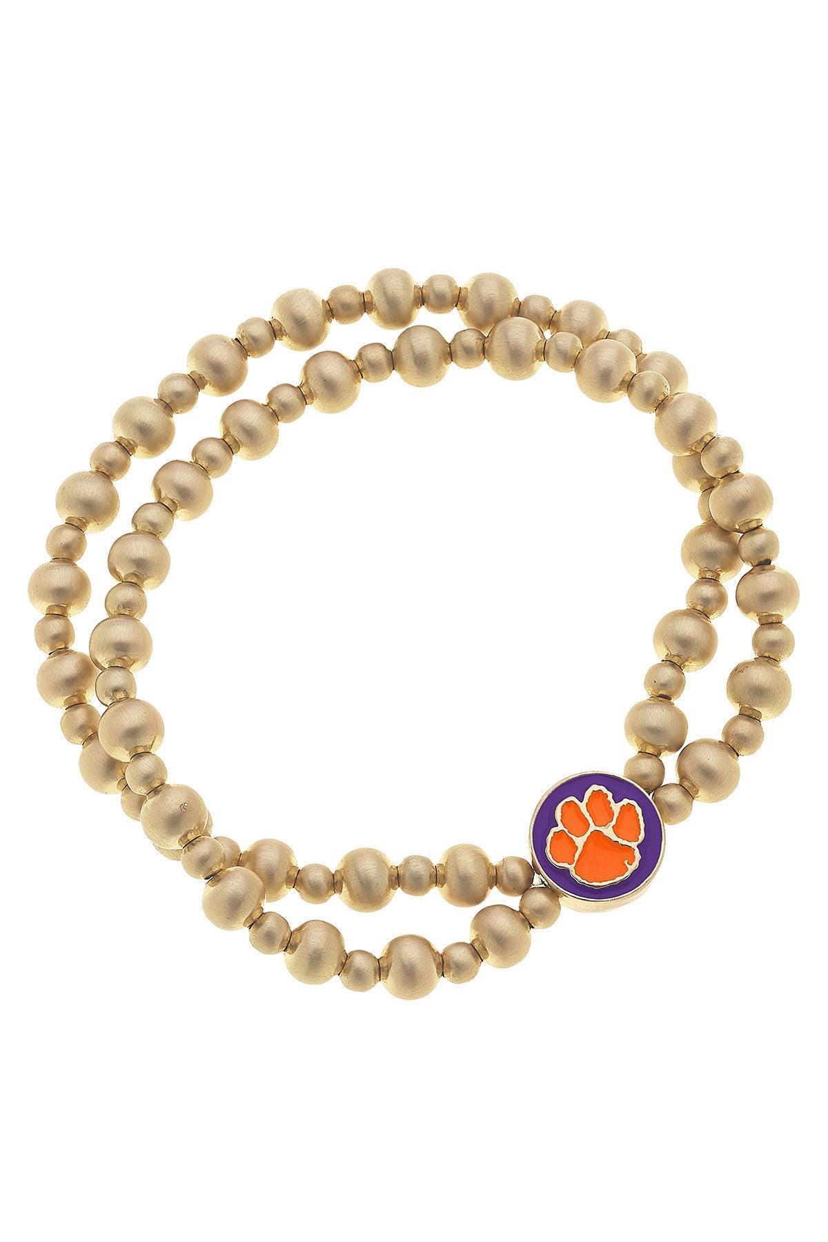 Clemson Tigers Beaded Bracelet
