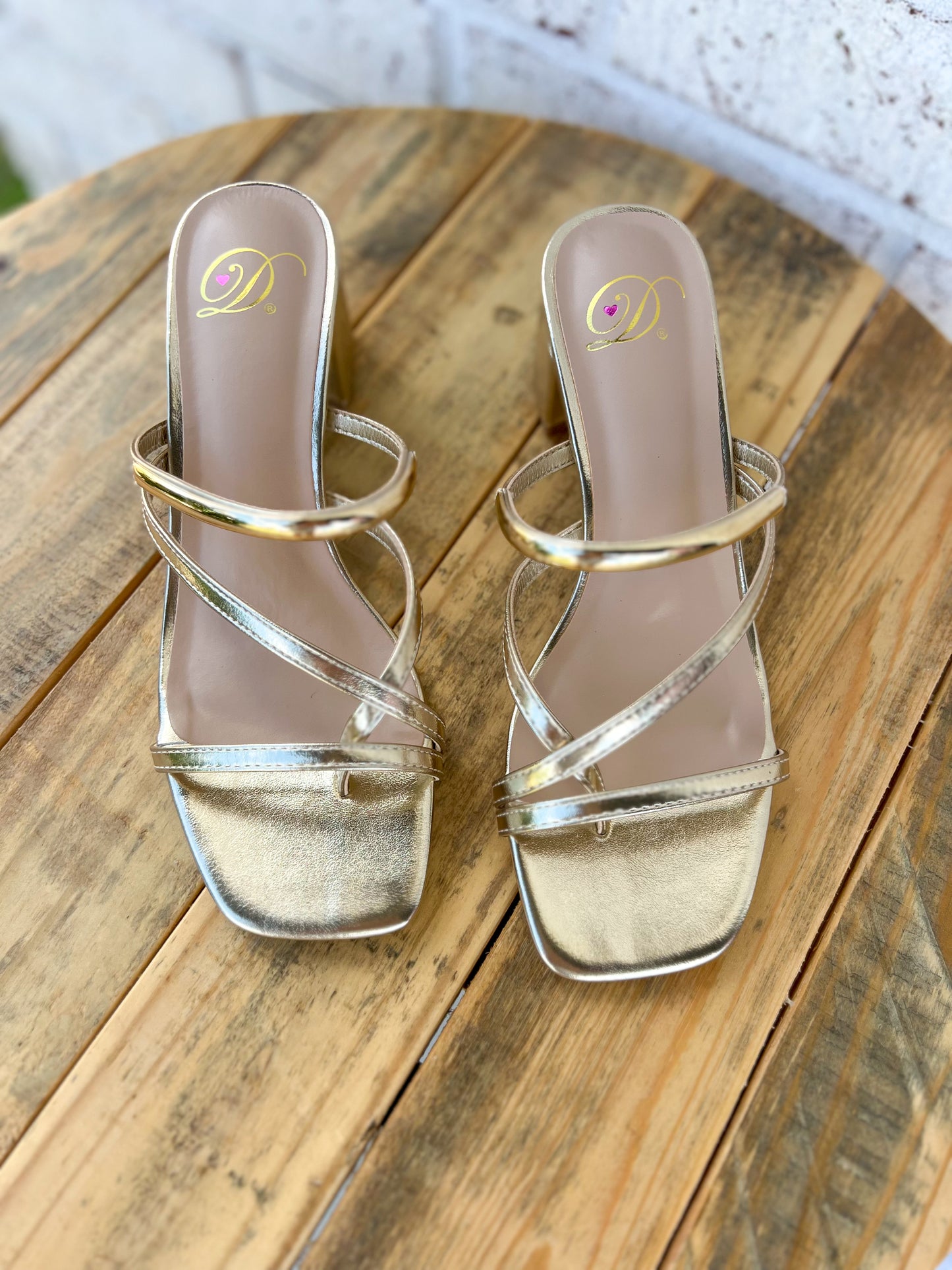 Livia Gold Kitten Heel