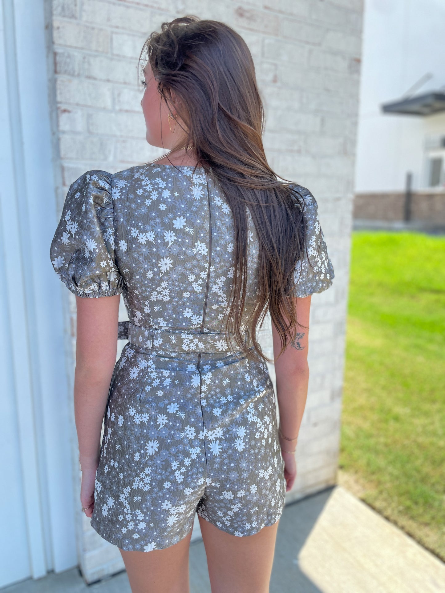 Classy Belted Floral Romper